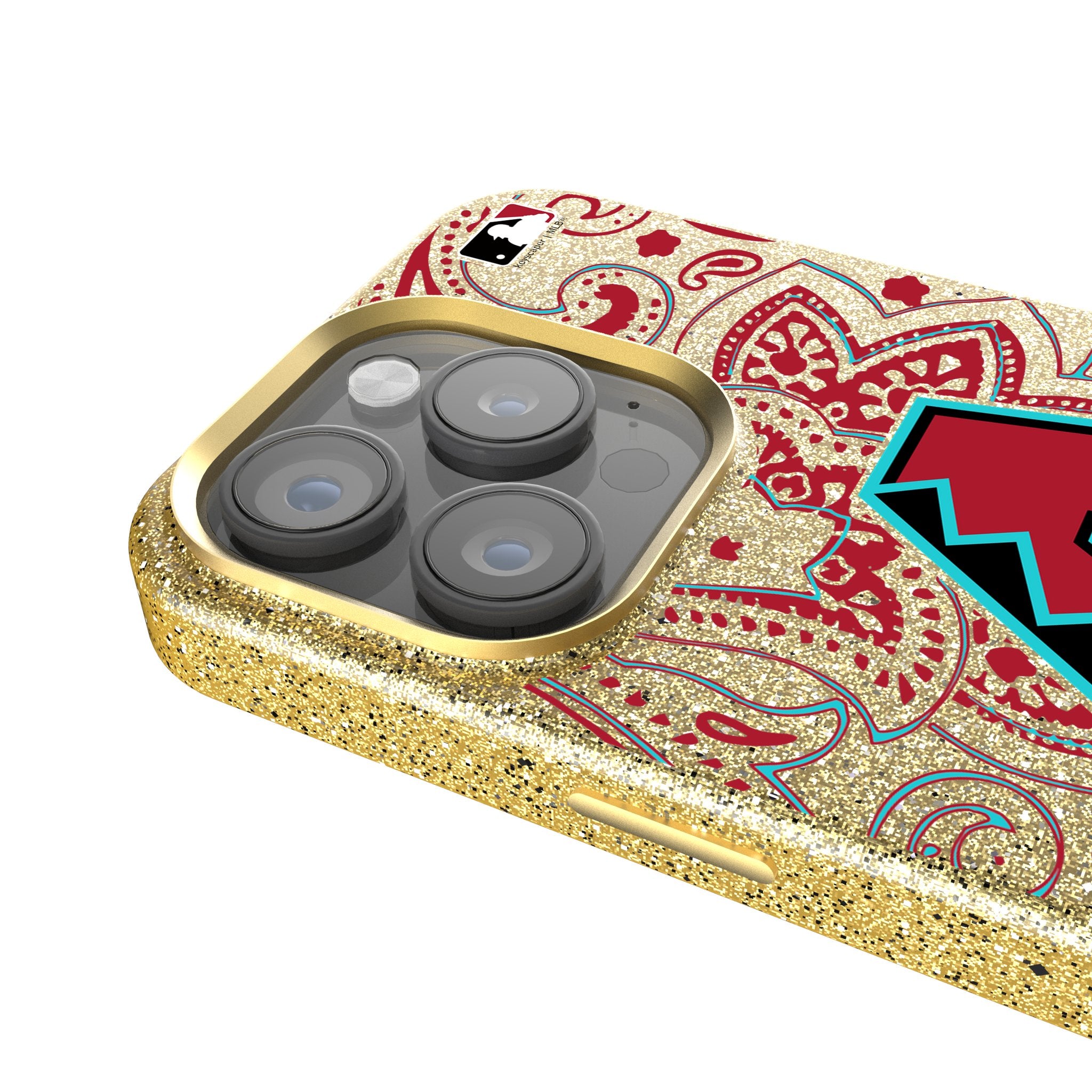 Arizona Diamondbacks Paisley Bling Rhinestone Phone Case for iPhone & Samsung - Stylish Protective Cover for Baseball Fans & Game Days