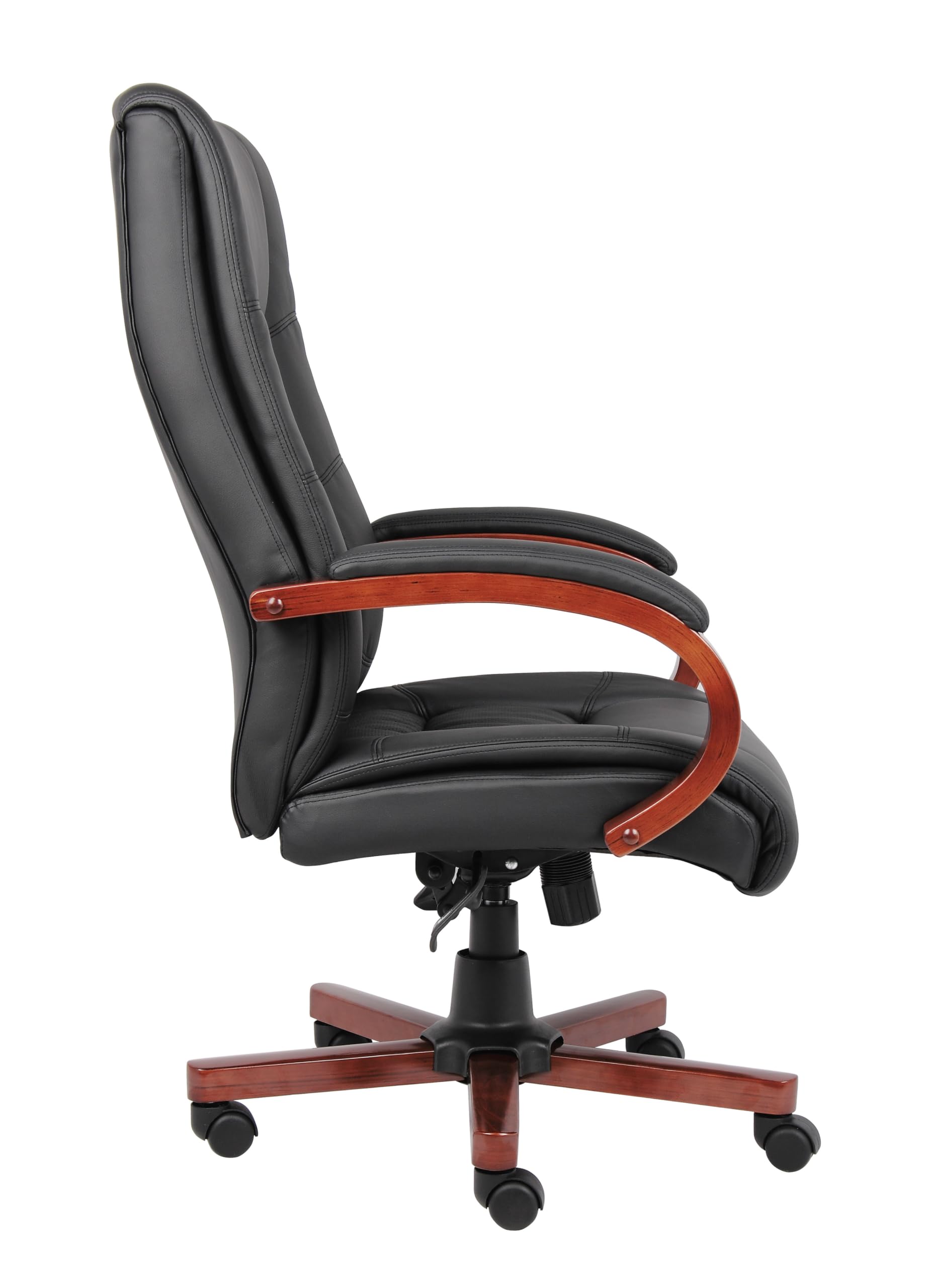 Premium High Back Executive Office Chair - Ergonomic Wood Finish Swivel Chair for Home & Business - Perfect for Conference Rooms, Desks & Executive Offices