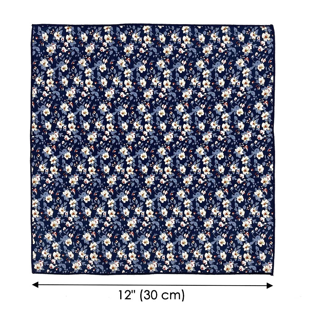 Kebocis Men's Floral Pocket Square Handkerchief - Stylish Silk Accessory for Suits, Weddings & Formal Events