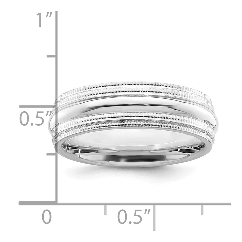 Diamond2Deal 925 Sterling Silver 6mm Double Milgrain Wedding Band Ring for Women & Men - Elegant Bridal Jewelry, Anniversary Gift, Promise Ring for Couples