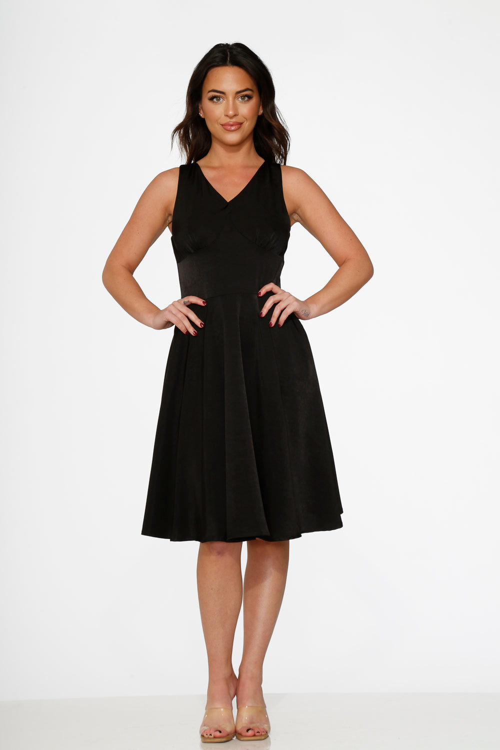 Elegant Black Swing Dress for Women - Flowy A-Line Party & Cocktail Dress - Perfect for Evening Events, Date Nights & Special Occasions