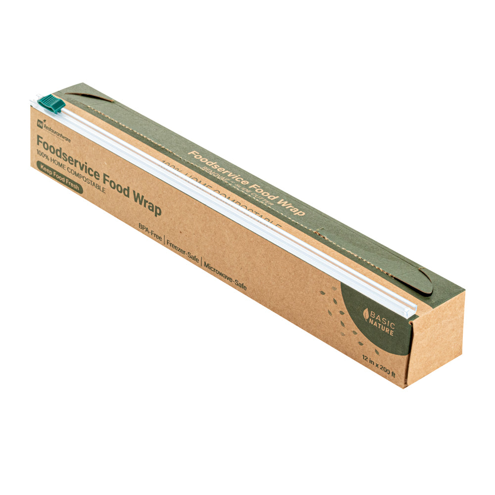 Eco-Friendly Clear Plastic Food Wrap - BPA Free, Microwave Safe, Home Compostable | 12