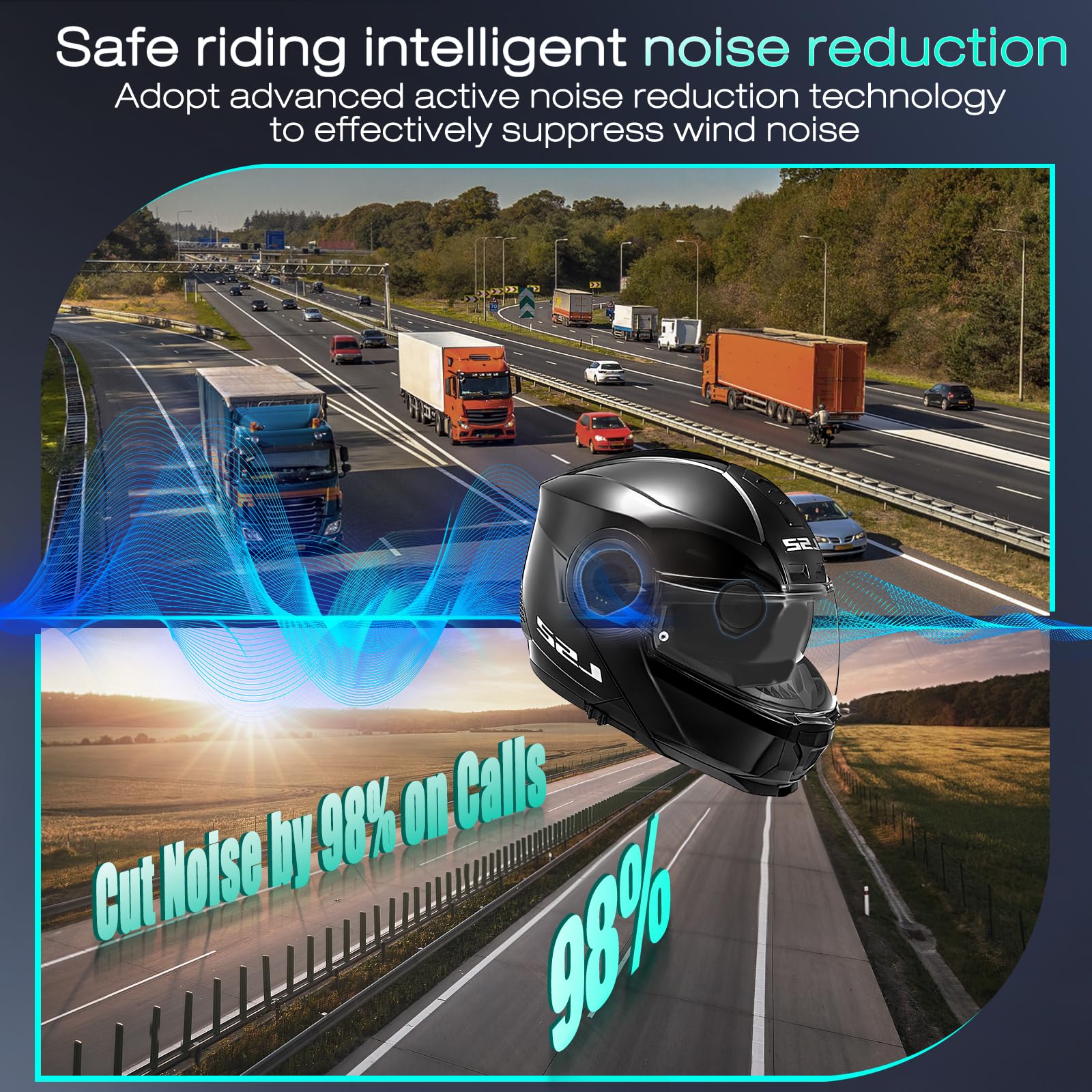 True Wireless Motorcycle Helmet Headset with Remote Control & LED Display - No Installation Needed, 50+ Hours Playtime with Charging Case - Perfect for Outdoor Sports, Motorcycling, Skiing & Climbing Adventures