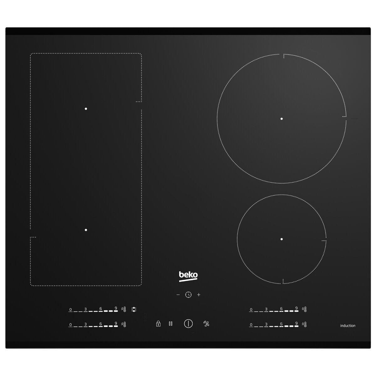 Beko 60cm Induction Cooktop BCT601IGN - European Made, Fast Heating, Energy Efficient | Perfect for Home Kitchen, RV & Small Spaces [Carton Damaged]