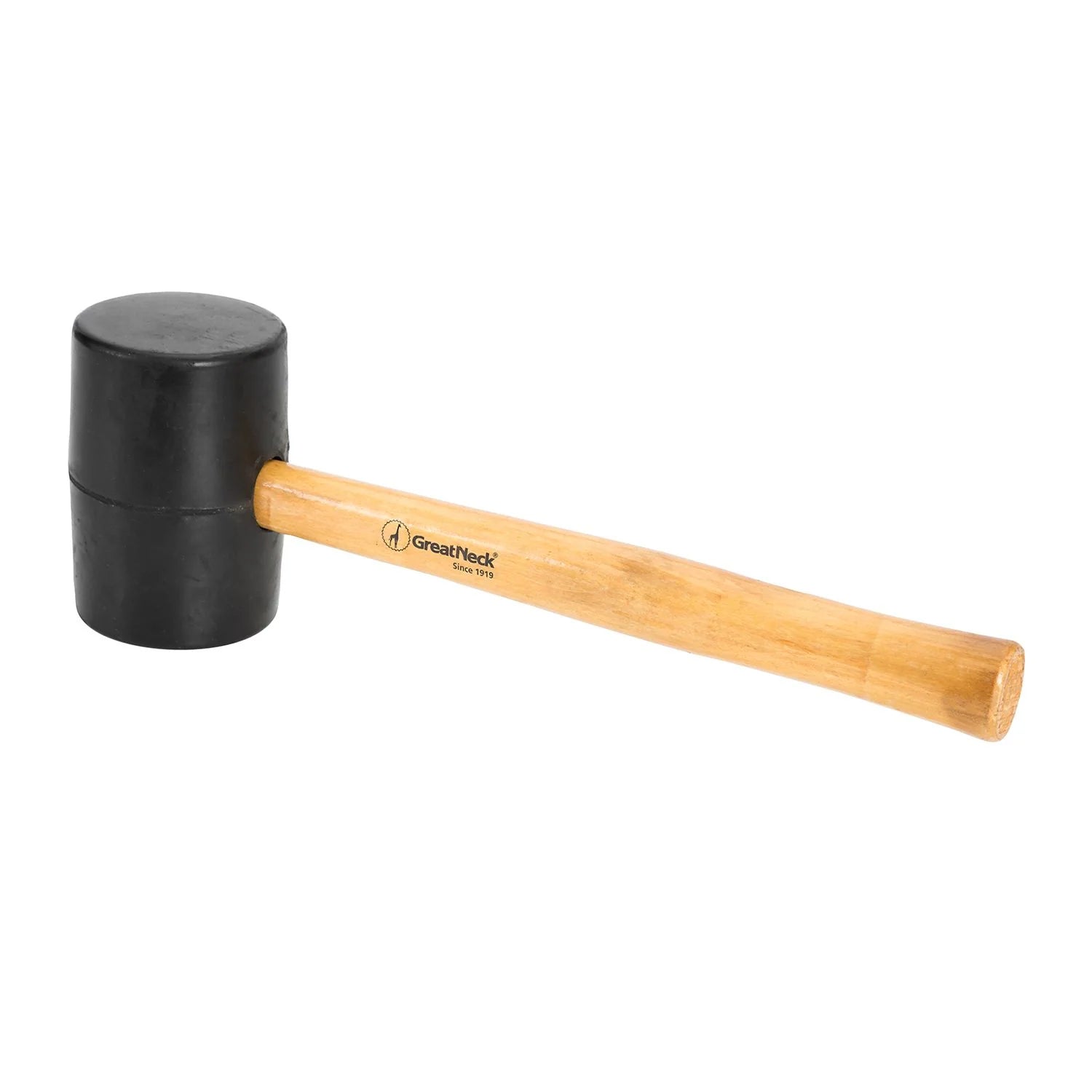 GreatNeck RM32 32 Oz Heavy Duty Rubber Mallet Hammer - Dual Sided Non-Marring Head with Polished Hardwood Handle - Perfect for Construction, Woodworking, Automotive & DIY Projects - Ideal for Framing, Cabinet Installation, Upholstery & Metalworking