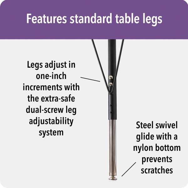 Berries® Kids Activity Table 30x60 Inches - Adjustable Height Maple & Black Finish - Perfect for Playrooms, Classrooms, and Daycare Centers