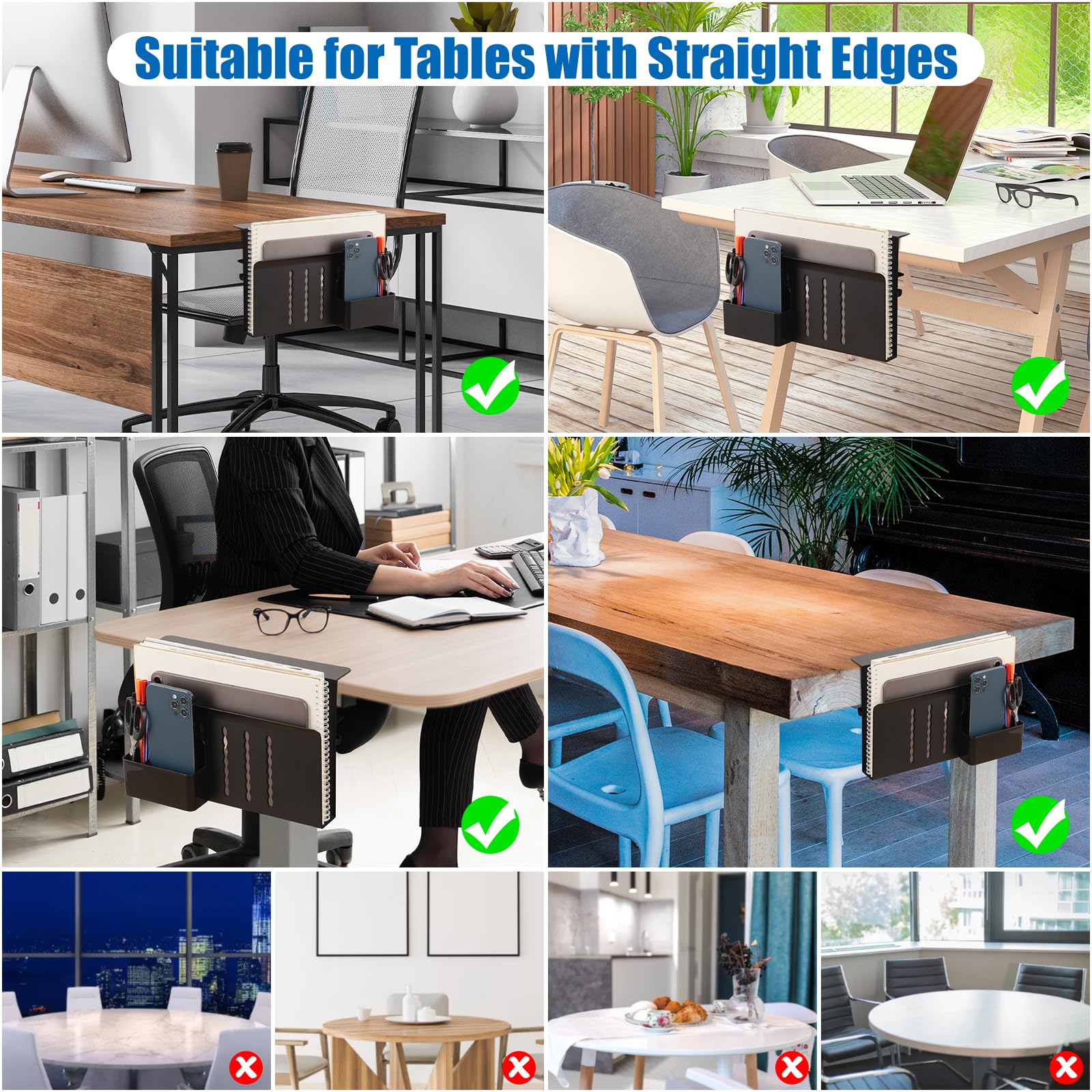Clamp-On Desk Shelf Organizer - Laptop Side Storage Holder & Standing Desk Drawer for Office Supplies | Space-Saving Black Workspace Solution for Home Office & Studio Essentials