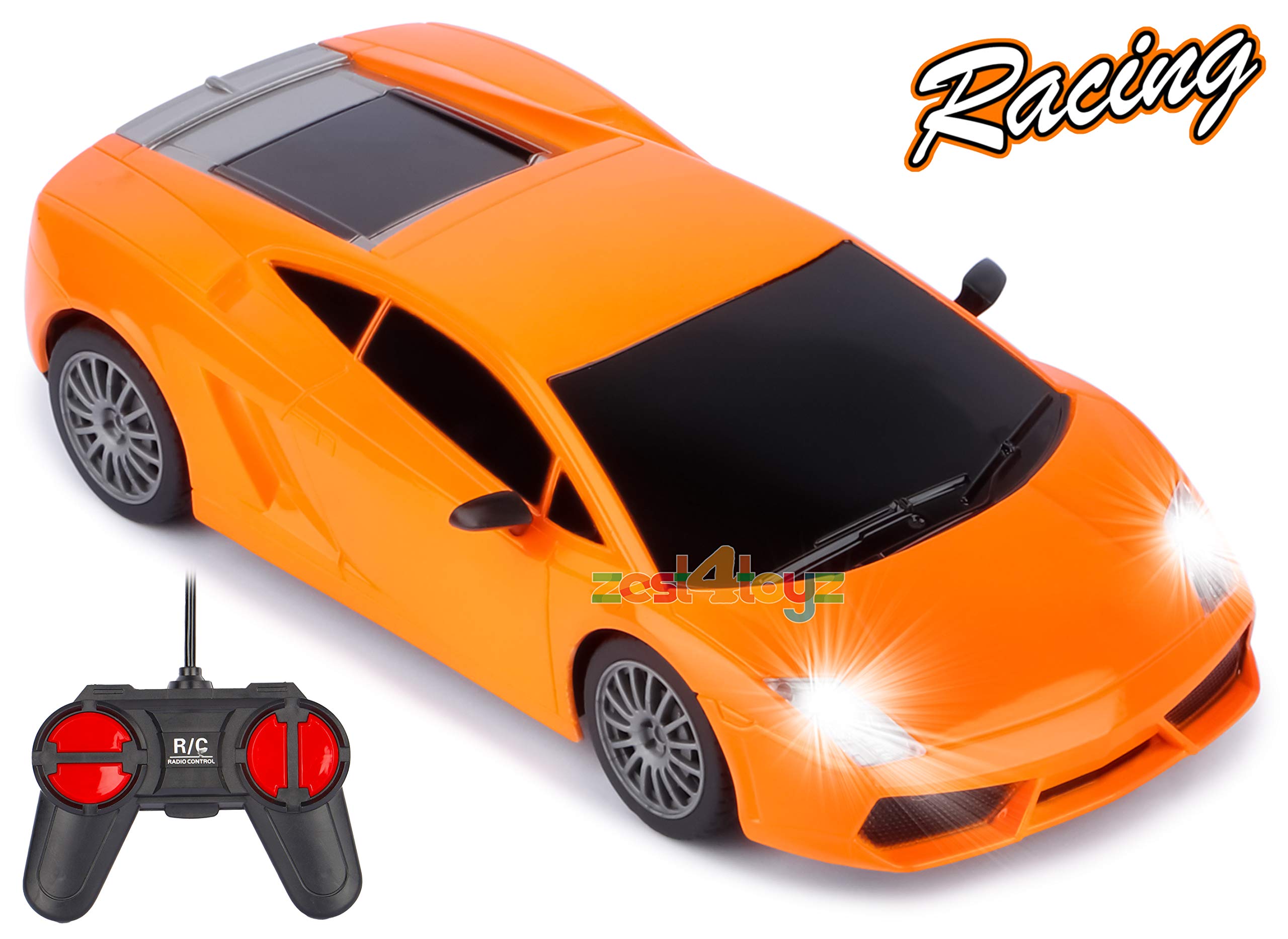Zest 4 Toyz 4 Channel Remote Control Race Car - High Speed RC Sports Car for Kids & Boys (Orange) | Perfect for Indoor & Outdoor Play, Birthday Gifts & Racing Competitions