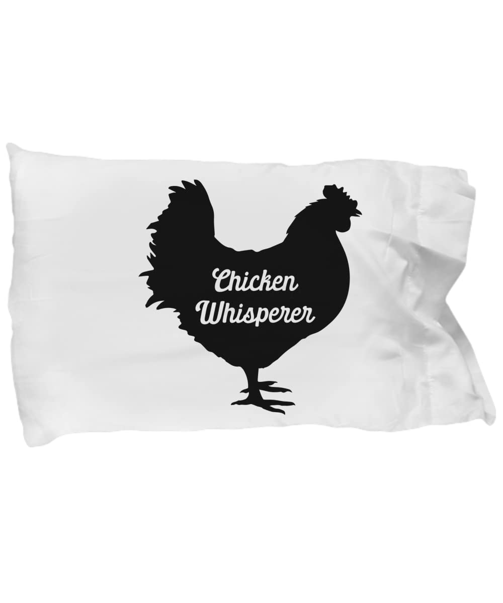 Chicken Whisperer Pillowcase - Funny Chicken Lover Gift - Soft Cotton Chicken Print Pillow Cover for Farmhouse Decor, Cozy Bedroom & Unique Poultry Enthusiast Present