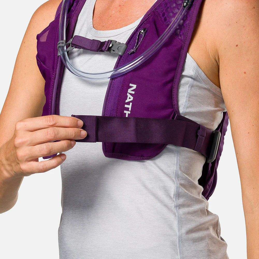 QuickStart 3.0 4 Liter Hydration Backpack - Lightweight Water Bladder Pack for Hiking, Running & Cycling - Imperial Purple with Reflective Silver Accents - Perfect for Outdoor Adventures & Sports Hydration