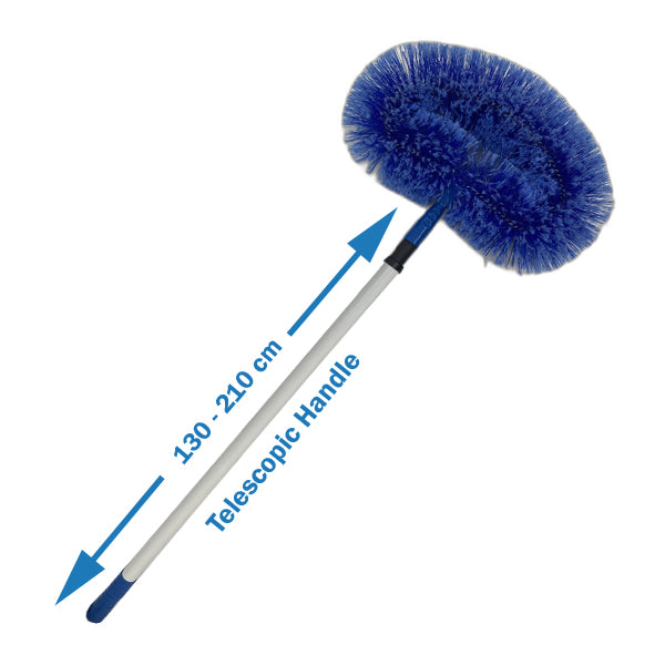 Extendable Cobweb Duster with 2.1m Telescopic Handle - Long Reach Ceiling & High Wall Cleaner for Home, Office, and Hard-to-Reach Areas