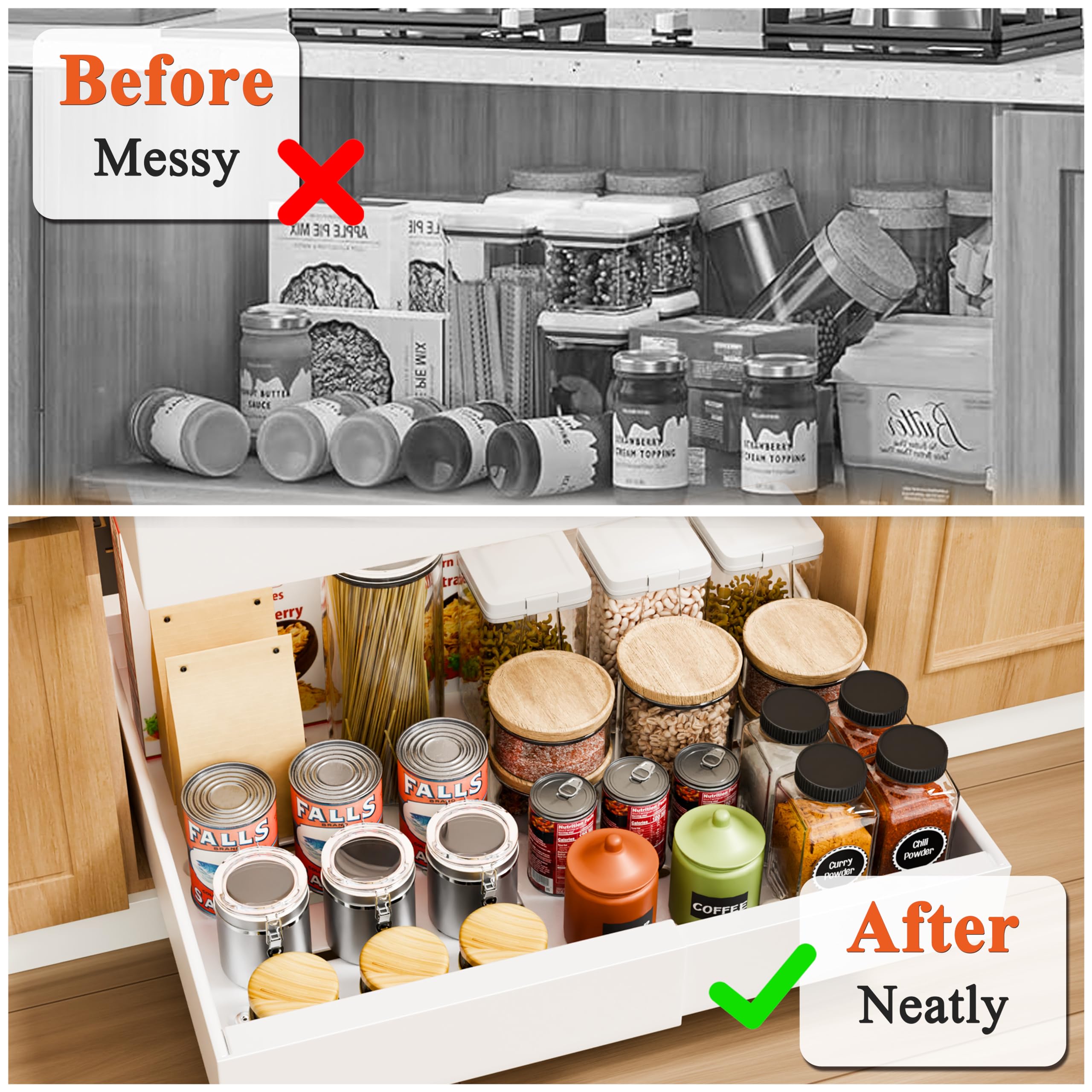 Heavy Duty Expandable Pull Out Cabinet Organizer (12.6