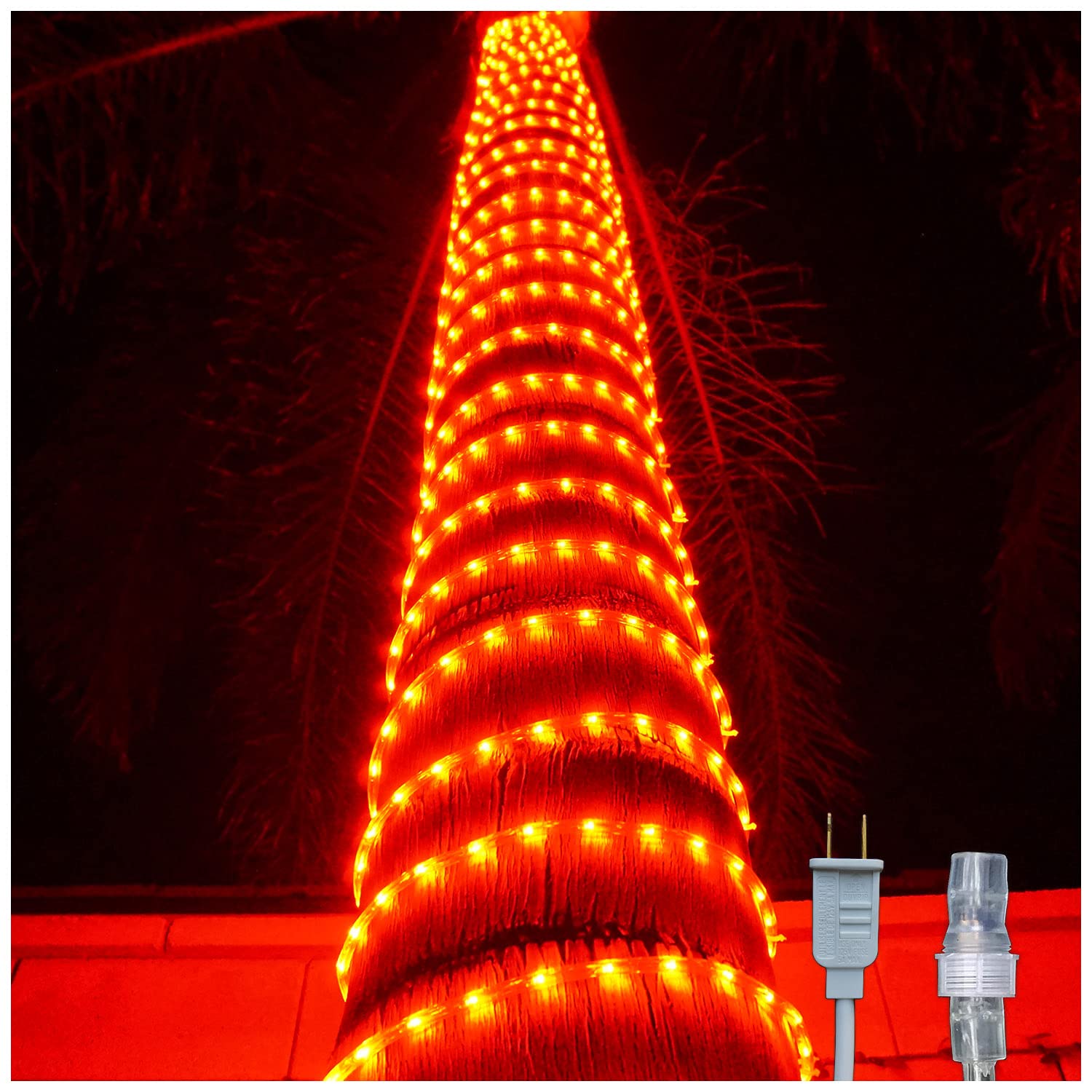 Russell Decor 200ft/2160 LED Rope Lights - Waterproof Outdoor Christmas Lights for Trees, Patio, Deck, Party & Holiday Decorations (Red) | Flexible Connectable String Lights for Indoor/Outdoor Use