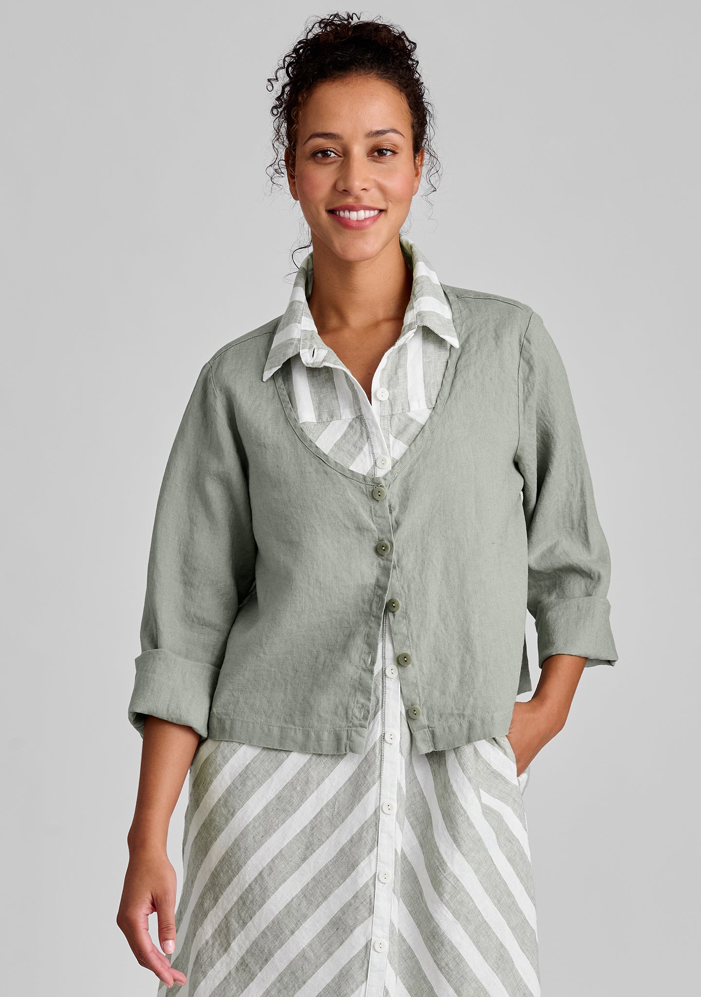 Vee Cardi Linen Cardigan for Women - Lightweight Summer Cover-Up for Beach, Office & Casual Wear