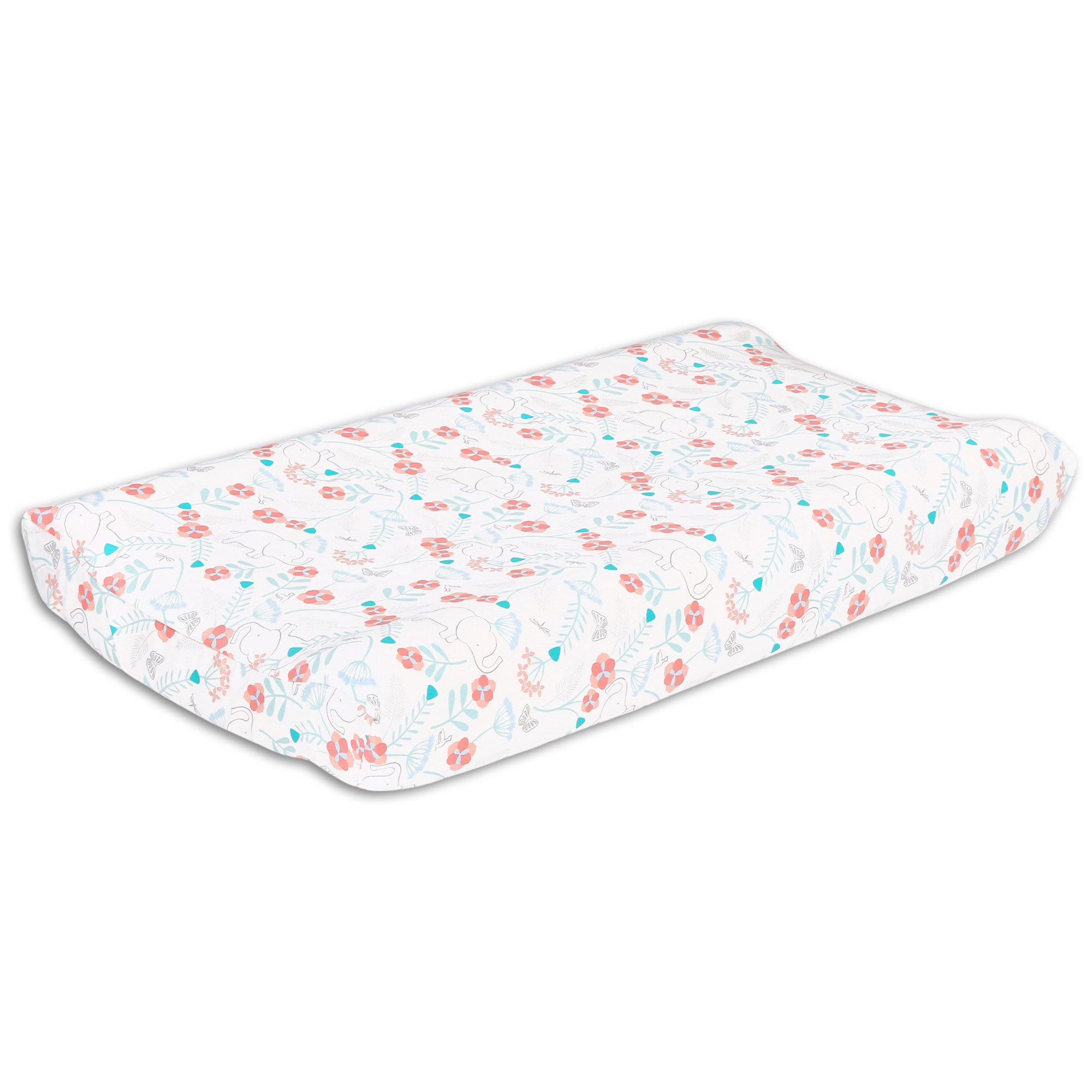 Peanutshell Safari Love Waterproof Changing Pad Cover - Soft & Washable for Baby Diaper Changes at Home or On-the-Go