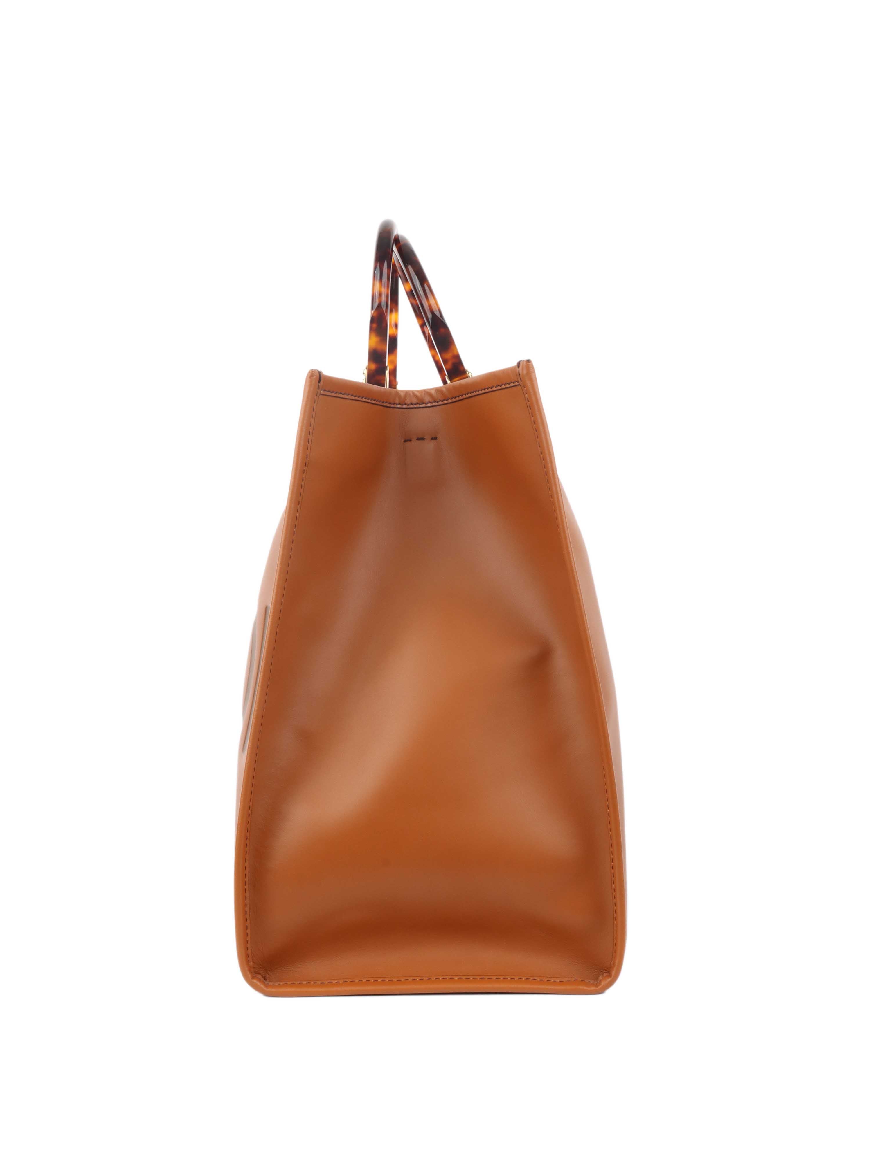 Fendi Large Sunshine Tote Bag in Tan Leather - Luxury Designer Handbag for Women, Perfect for Work, Travel & Everyday Use
