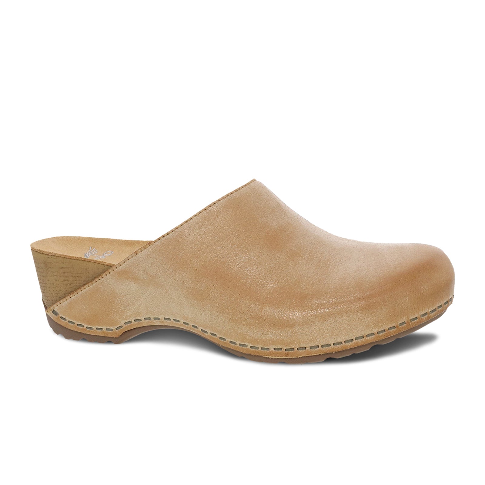 Dansko Talulah Clog for Women - Comfortable Tan Milled Burnished Leather Slip-On Shoes for Nurses, Teachers & Healthcare Professionals