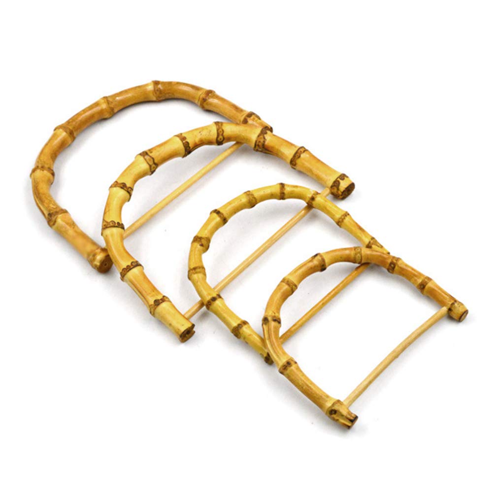 Exceart 2-Pack D-Shaped Bamboo Purse Handles - Replacement Buckle Straps for DIY Handmade Bags, Craft Purses & Photo Frames | Durable & Stylish Bag Accessories for Fashion Totes, Clutches & Shoulder Bags