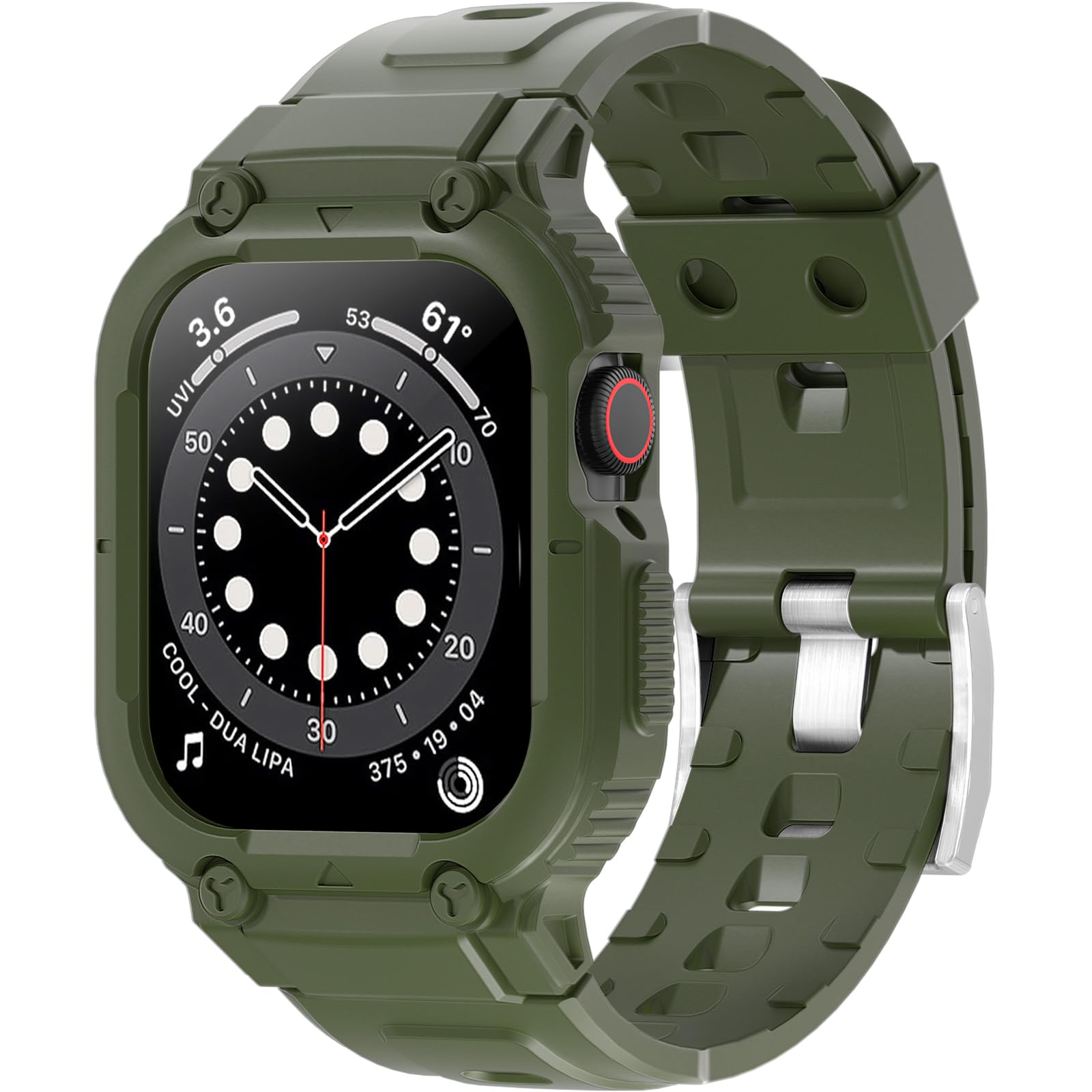Durable Shockproof Sport Band for Apple Watch 38mm 40mm 41mm 42mm 44mm 45mm 49mm with Protective Case - Compatible with iWatch Series Ultra/9/8/SE/7/6/5/4/3/2/1 - Perfect for Running, Gym Workouts & Outdoor Activities (Men & Women)