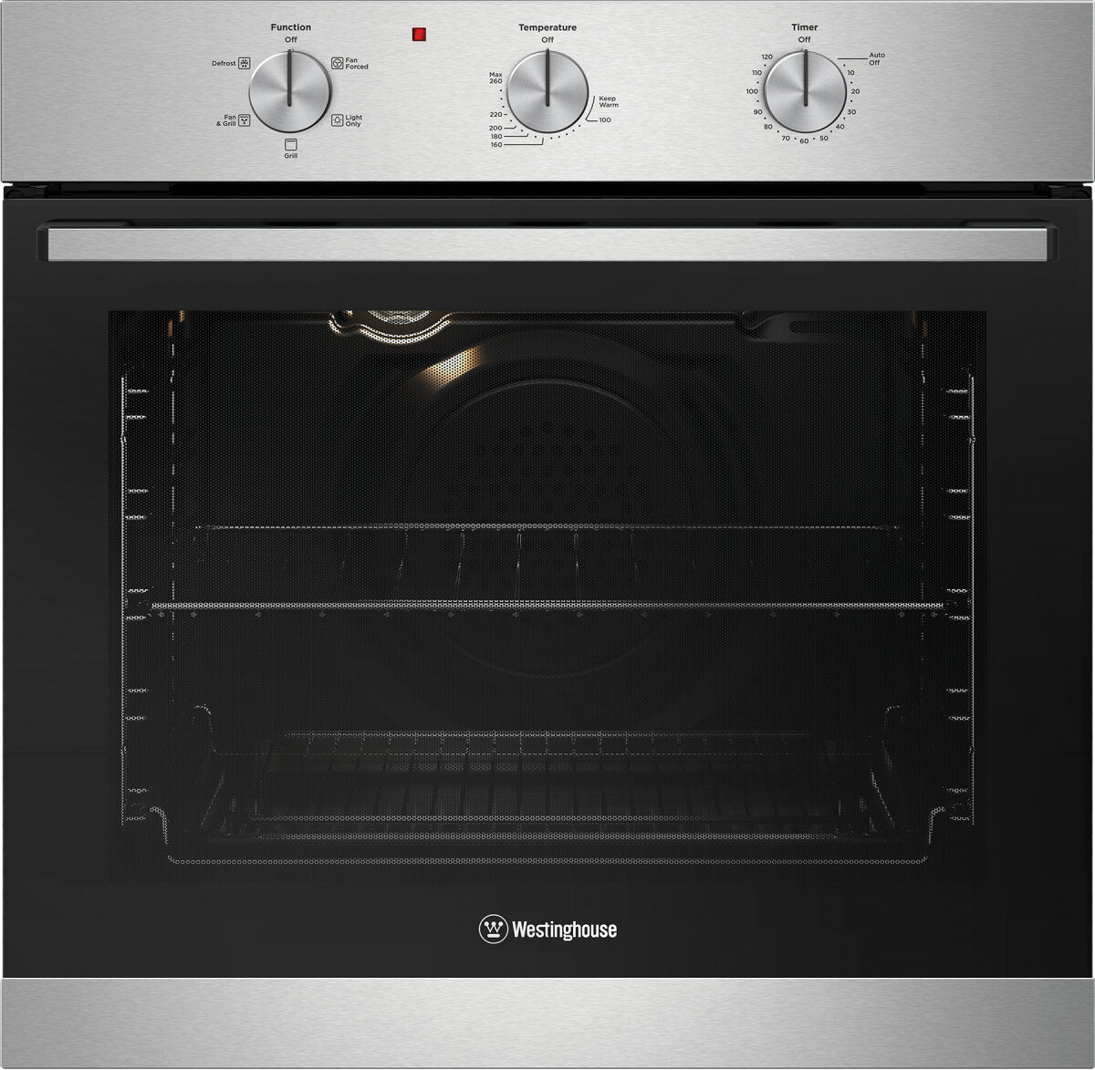 Westinghouse 60cm Stainless Steel Multi Function Oven WVE6314SD - Built-in Electric Oven with Convection, Grill & Timer - Perfect for Baking, Roasting & Broiling in Modern Kitchens