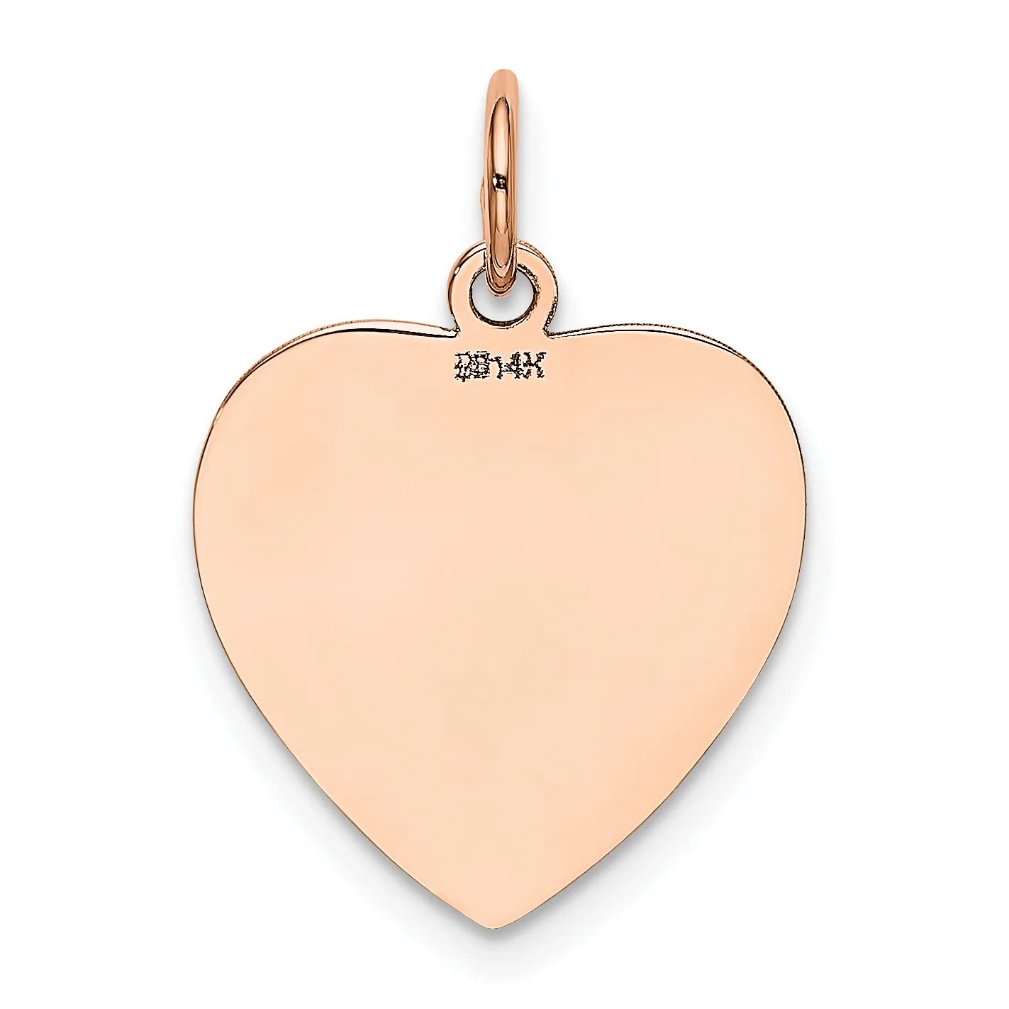 14K Rose Gold Heart Disc Charm XAC809 - Elegant Jewelry for Women, Valentine's Gift, Anniversary Present - Perfect for Necklaces, Bracelets & Special Occasions