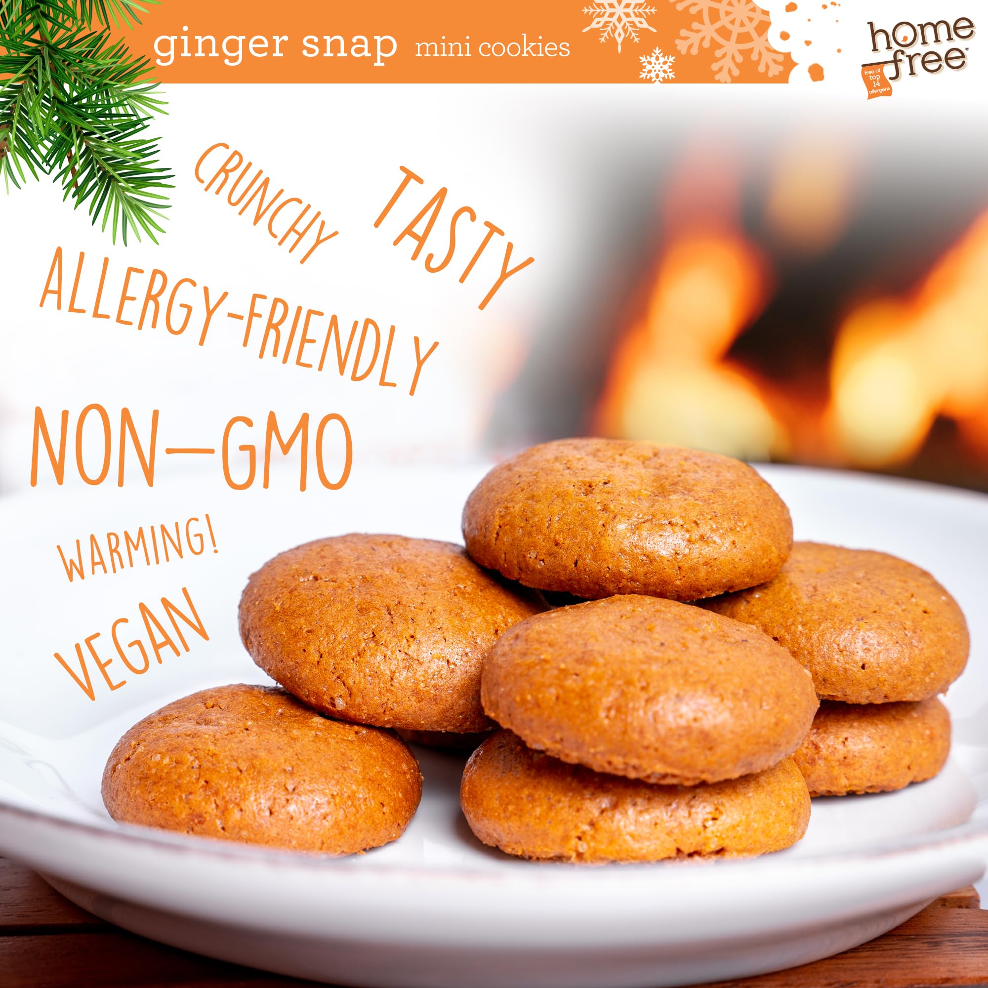 Gluten Free Ginger Snap Cookies - Vegan Holiday Snacks for Christmas Gifting