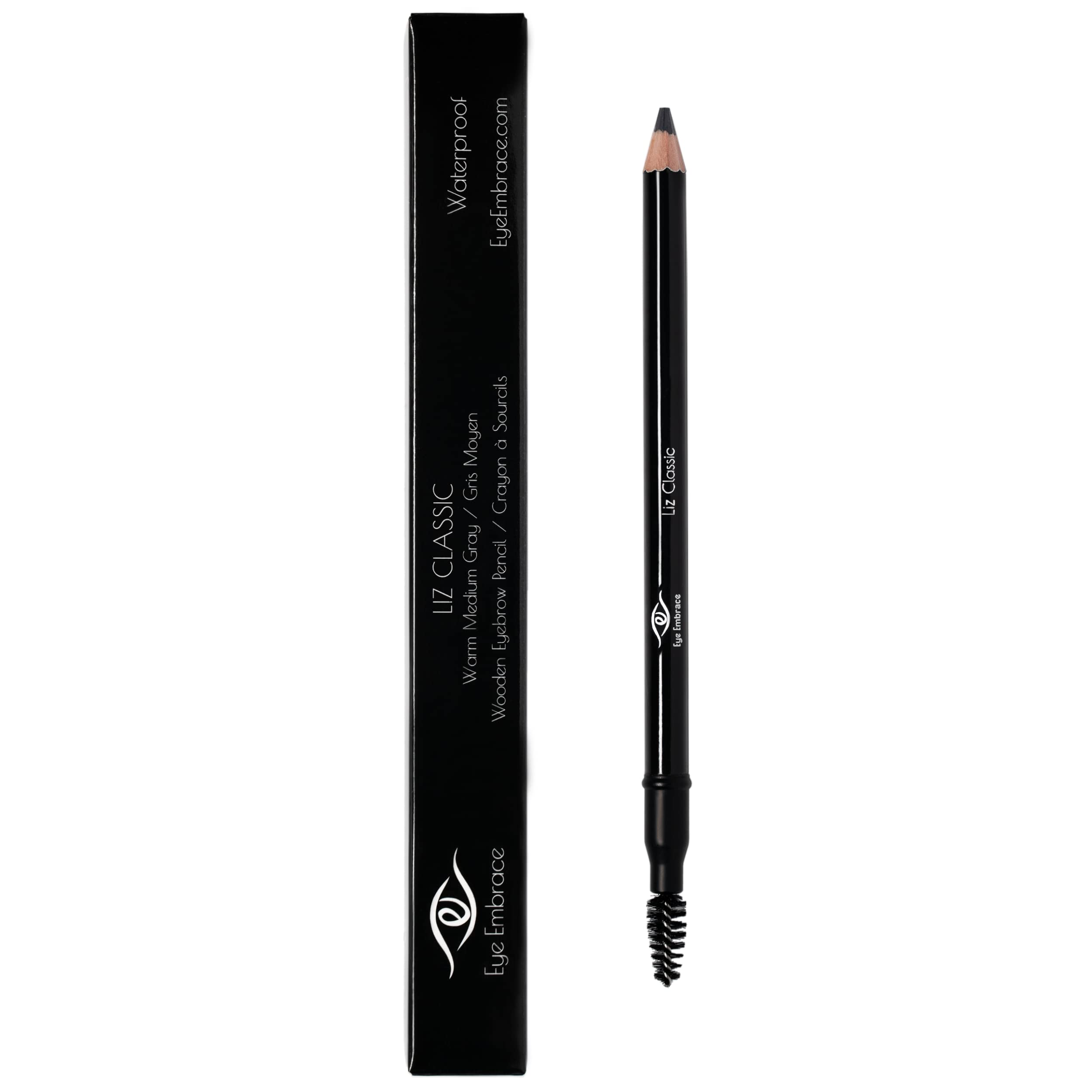 Eye Embrace Liz Warm Medium Gray Eyebrow Pencils Set - Classic Wooden Pencil & Diamond Wedge Pencil - Waterproof, Cruelty-Free, Vegan - Perfect for Natural Everyday Makeup and Professional Brow Styling