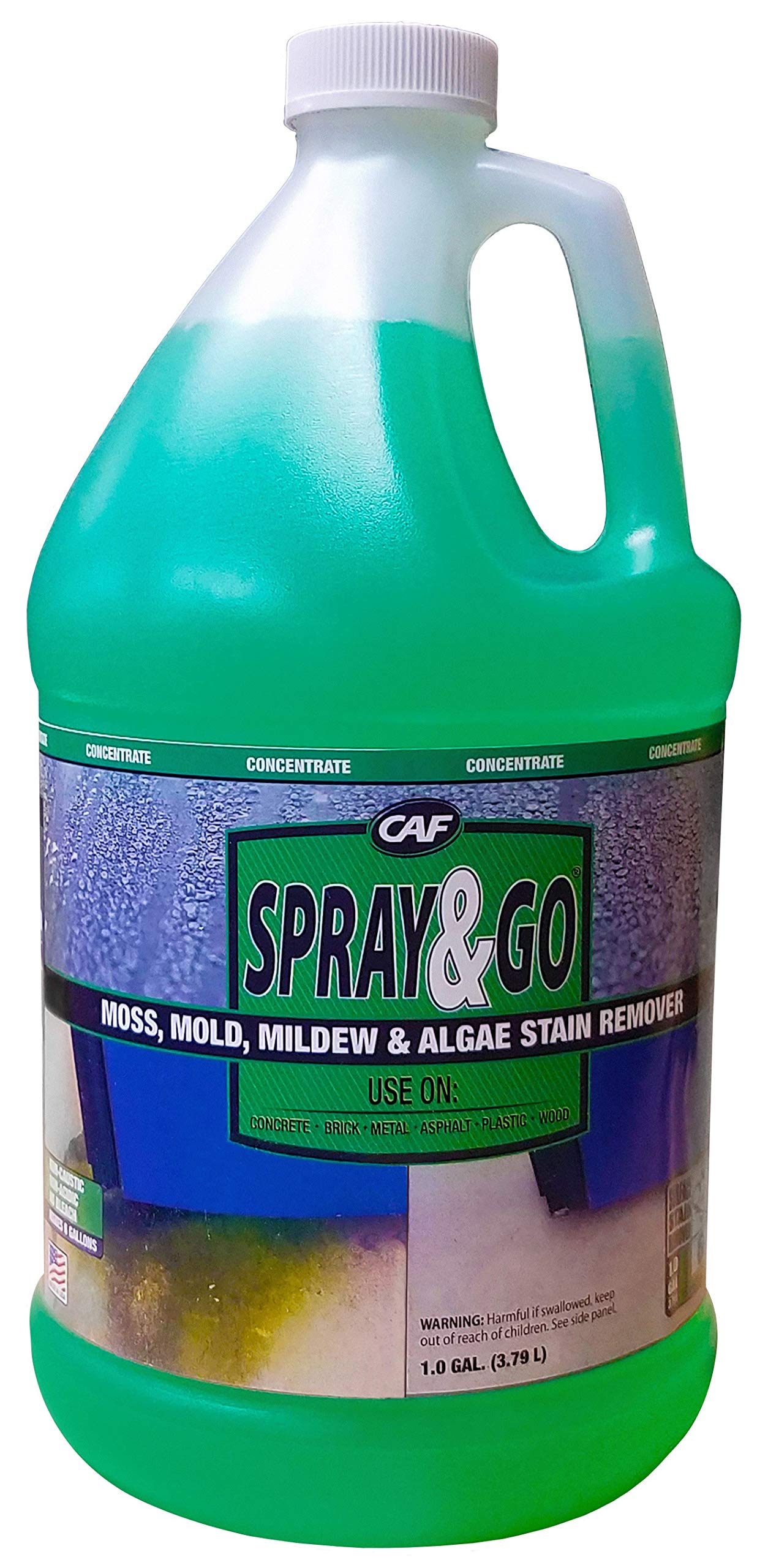 CAF Outdoor Cleaner for Moss, Mold & Algae - Spray & Go Stain Remover for Patios & Decks