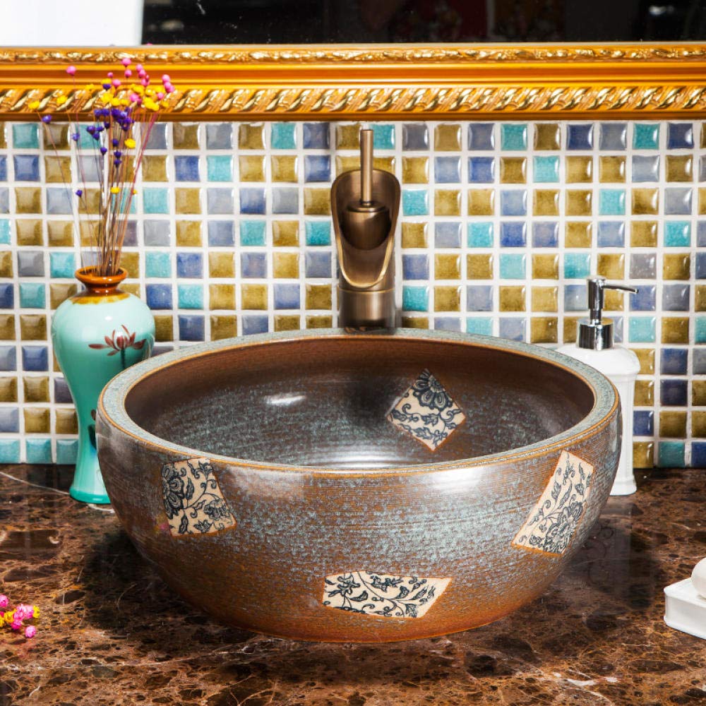 NOALED Artistic Ceramic Countertop Basin - Modern Bathroom Sink for Vanity, Powder Room & Guest Bath | Durable Ceramic Wash Basin with Elegant Design