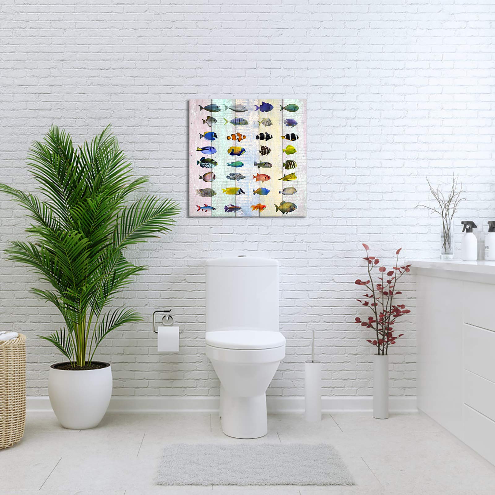 LevvArts Tropical Fish Canvas Wall Art - Ocean Animal Painting for Home & Bedroom Decor