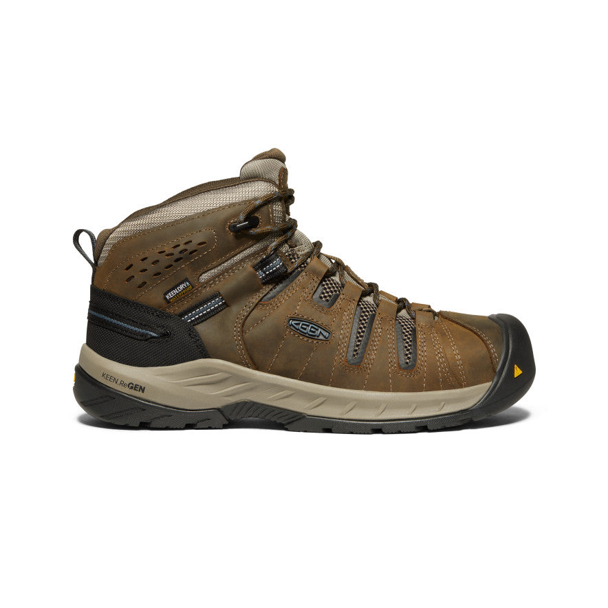 **Men's Flint II Waterproof Steel Toe Work Boots - Cascade Brown/Orion Blue - Durable Safety Boots for Construction, Hiking & Outdoor Work**