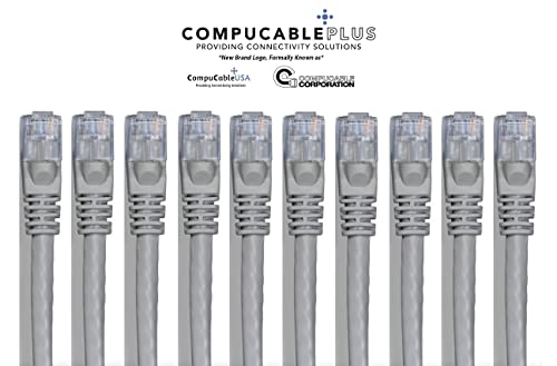 CAT 6 Ethernet Cable 50ft, Unshielded Gray Network Cable - High-Speed Internet & Gaming for Home, Office, Streaming & Online Meetings