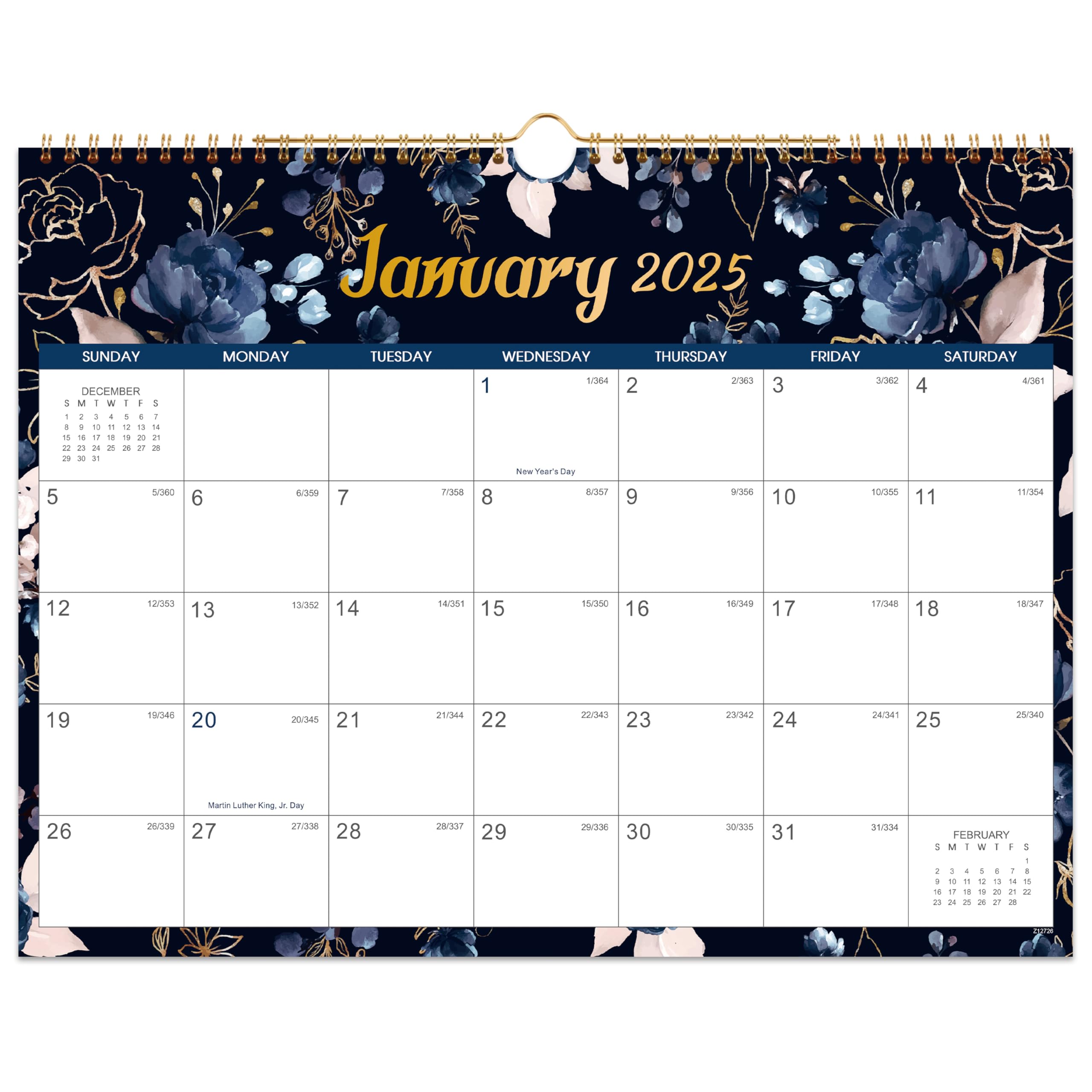 2025 Wall Calendar - 12 Months Jan-Dec 2025 Hanging Planner with Twin-Wire Binding | 14.8