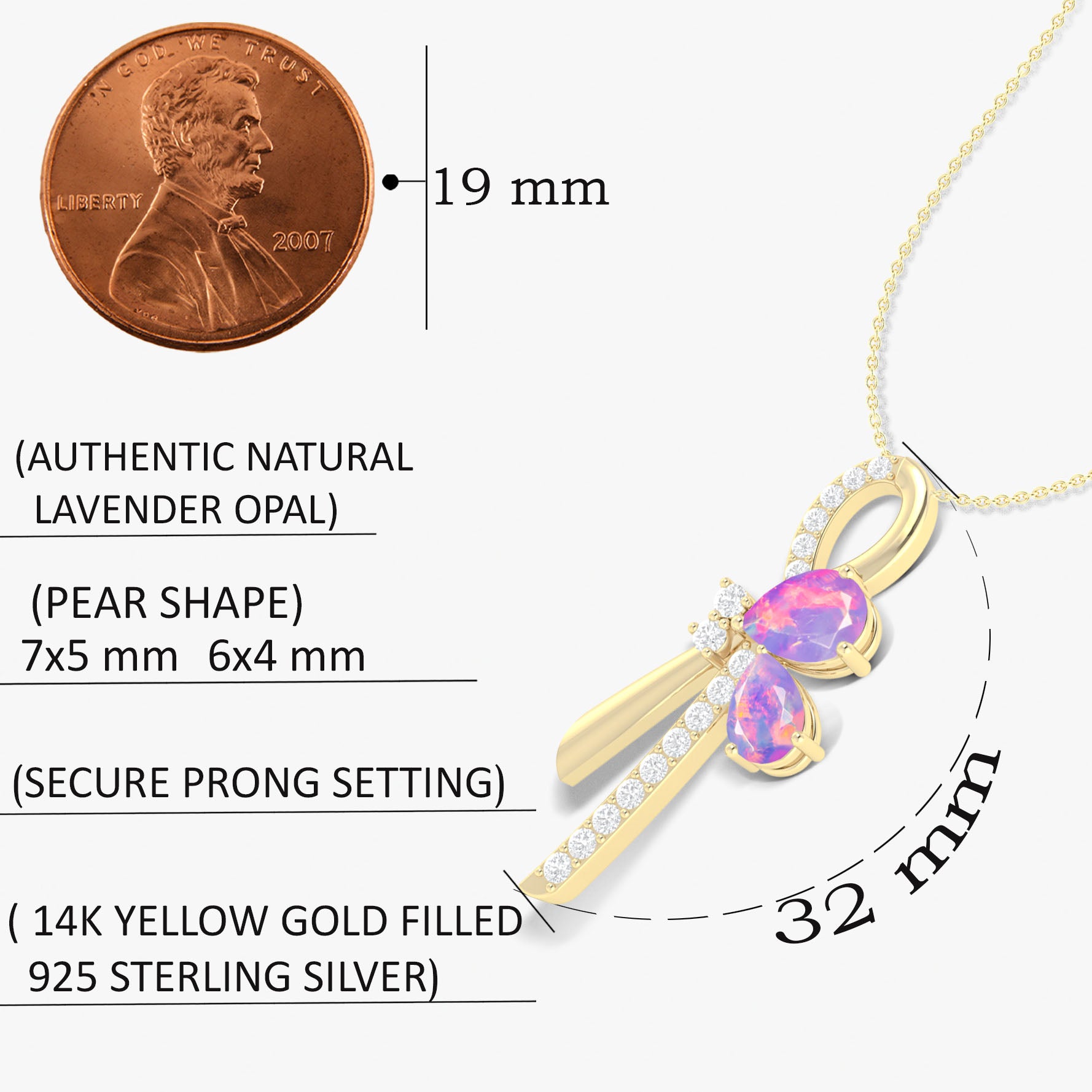 Natural Lavender Opal Knot Charm Pendant Necklace - Elegant Bohemian Jewelry for Women, Perfect for Weddings & Special Occasions