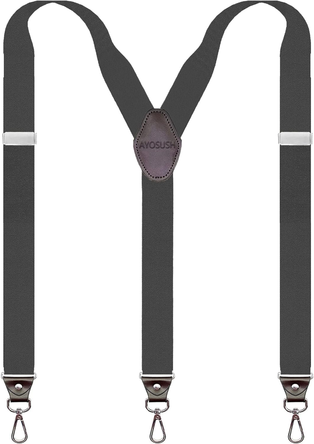 Men's Adjustable Elastic Suspenders with Swivel Hooks - Vintage Style Belt Clip Suspenders for Formal Wear & Work Pants