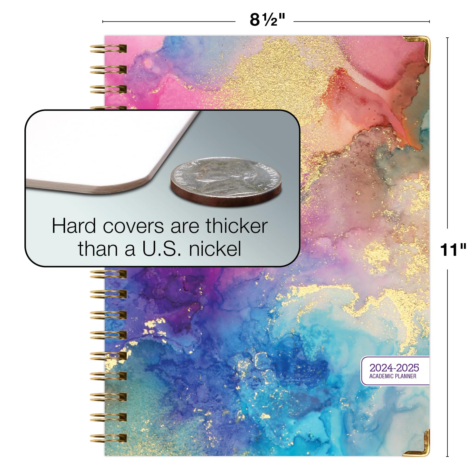 2024-2025 Hardcover Academic Planner - June 2024 to July 2025, 8.5