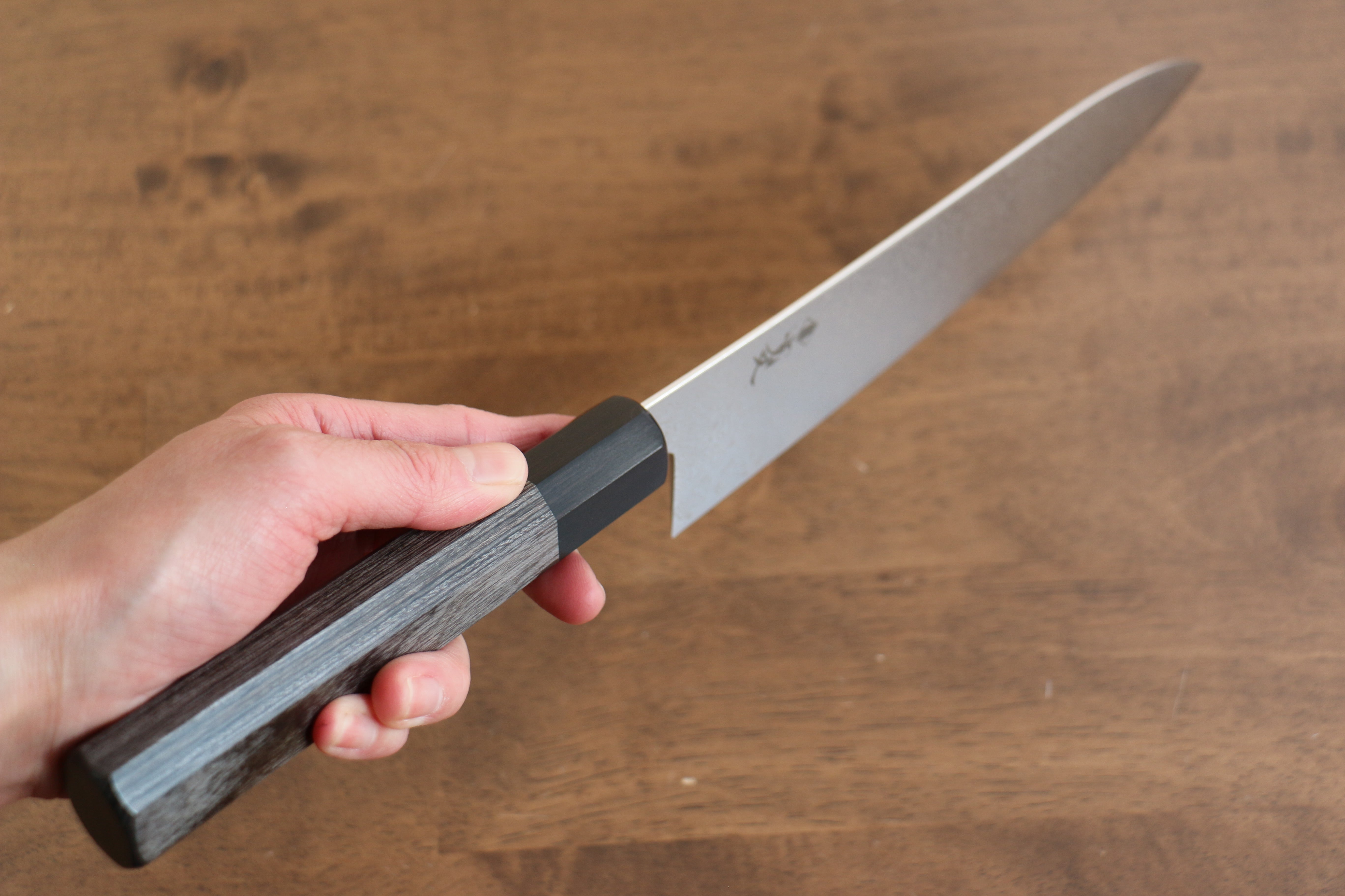 Premium Kanjyo VG10 Damascus Gyuto Chef Knife 210mm - Japanese High Carbon Stainless Steel Blade with Gray Pakkawood Handle - Perfect for Sushi, Meat Slicing & Professional Kitchen Use