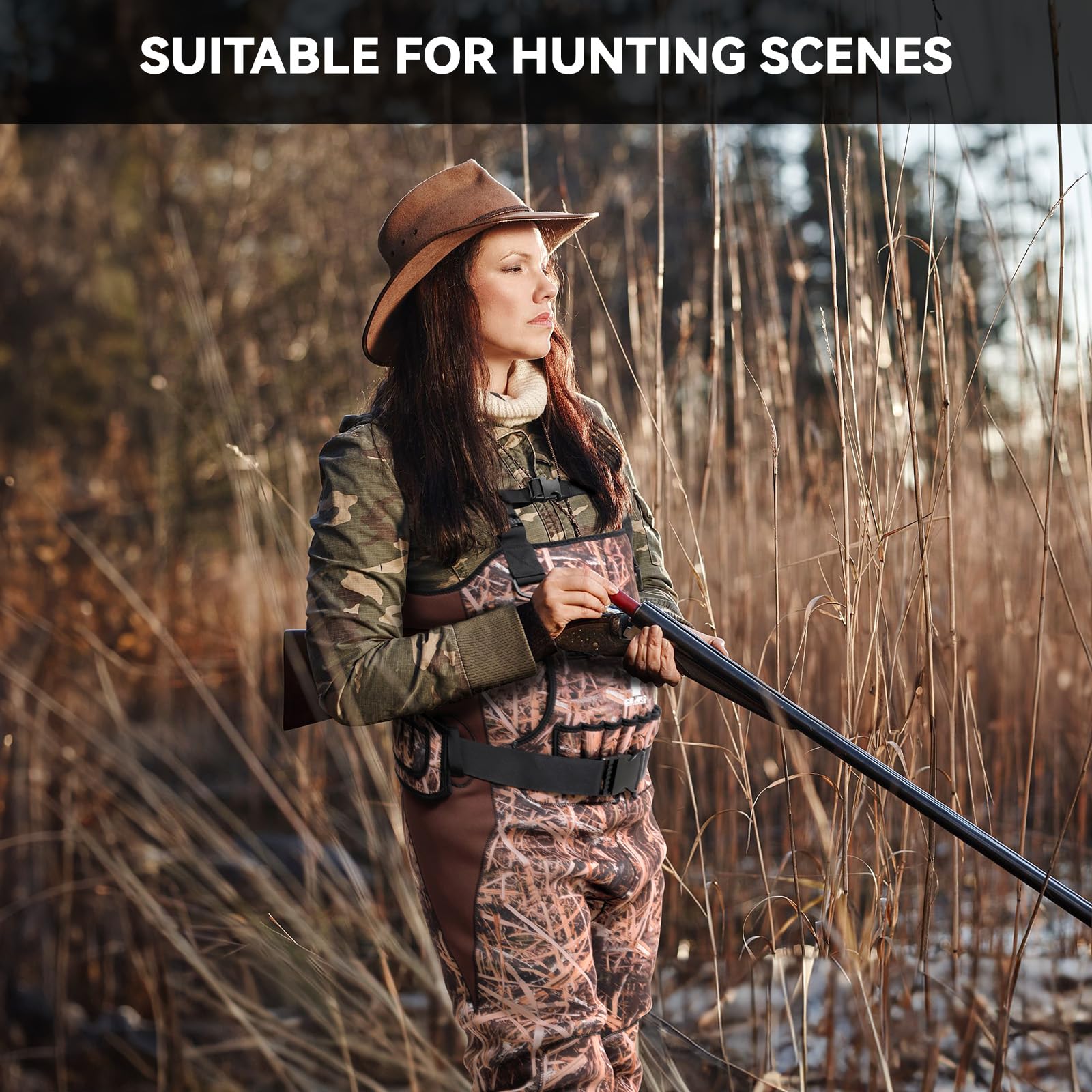 Women's Insulated Neoprene Waterproof Chest Waders for Duck Hunting & Fishing - Camo Bootfoot Design with Breathable Fabric & Boot Hanger - Perfect for Cold Weather Waterfowl Hunting & Outdoor Adventures