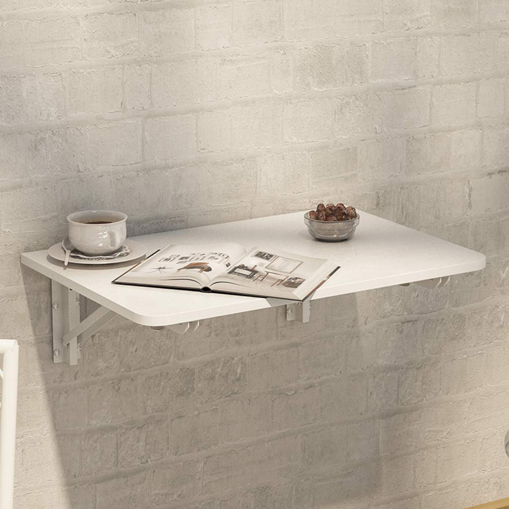 Foldable Wall Mounted Workbench - Solid Wood Drop Leaf Table for Dining, Bar, Study & Kitchen | Space-Saving Collapsible Butcher Block Desk for Small Spaces & Home Offices