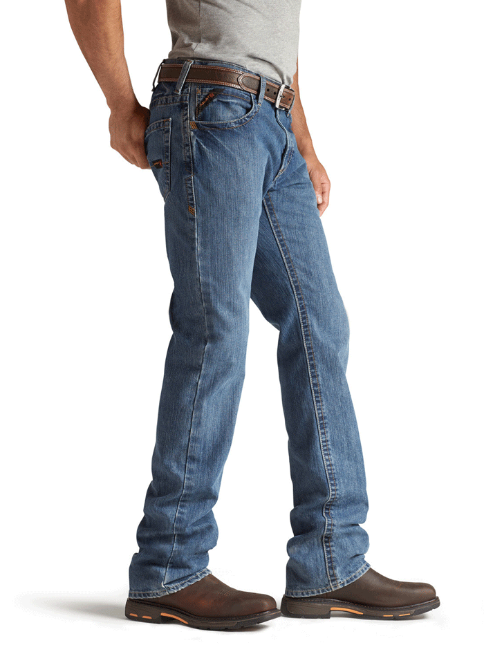 Ariat Men's FR M4 Relaxed Basic Boot Cut Jeans in Flint - Durable Work & Casual Wear for Ranch, Riding & Everyday Use