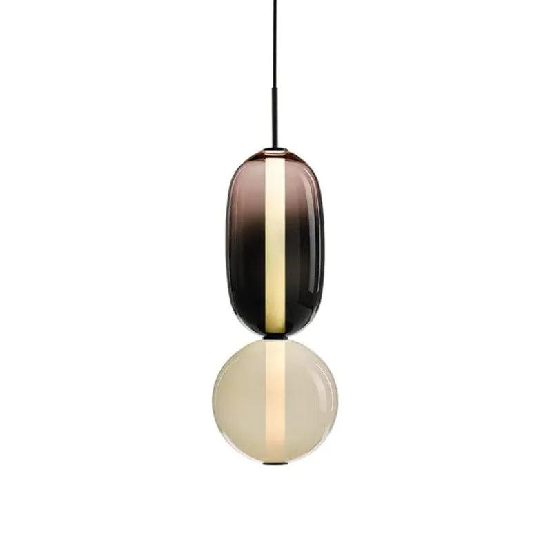 Modern Double Layer Elliptical Ball Pendant Light - Elegant Ceiling Lighting Fixture for Dining Room, Living Room & Bedroom