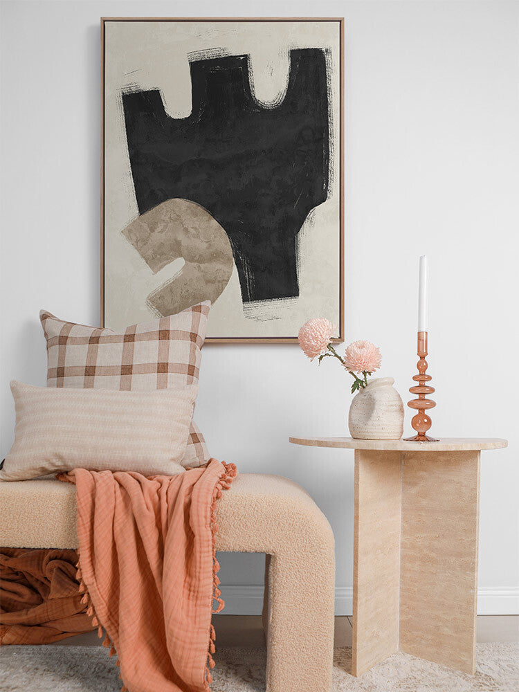 Amity Black Canvas Art Print - Modern Wall Decor for Living Room, Bedroom & Office - Perfect for Home & Office Decor