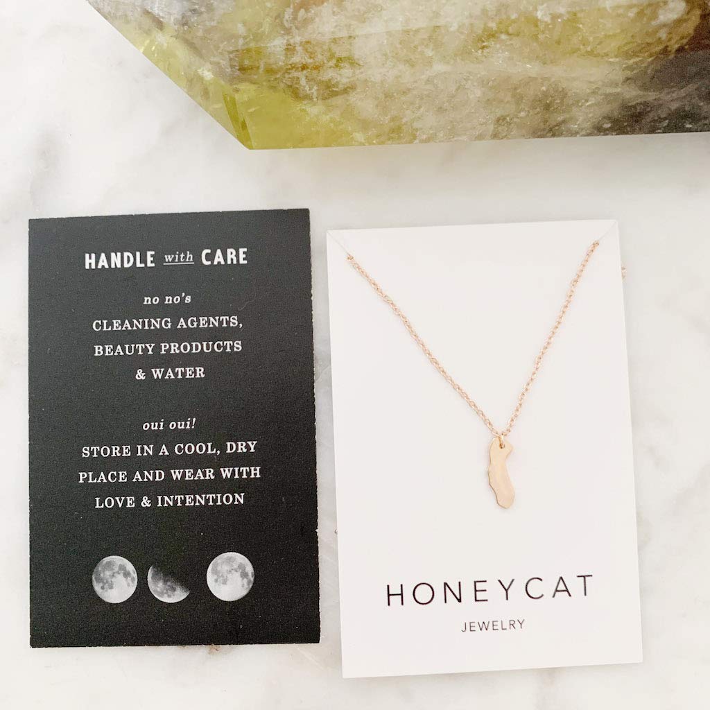 HONEYCAT California Necklace - Minimalist & Delicate Jewelry in Gold, Rose Gold or Silver | Perfect for Everyday Wear, Gifts & Special Occasions