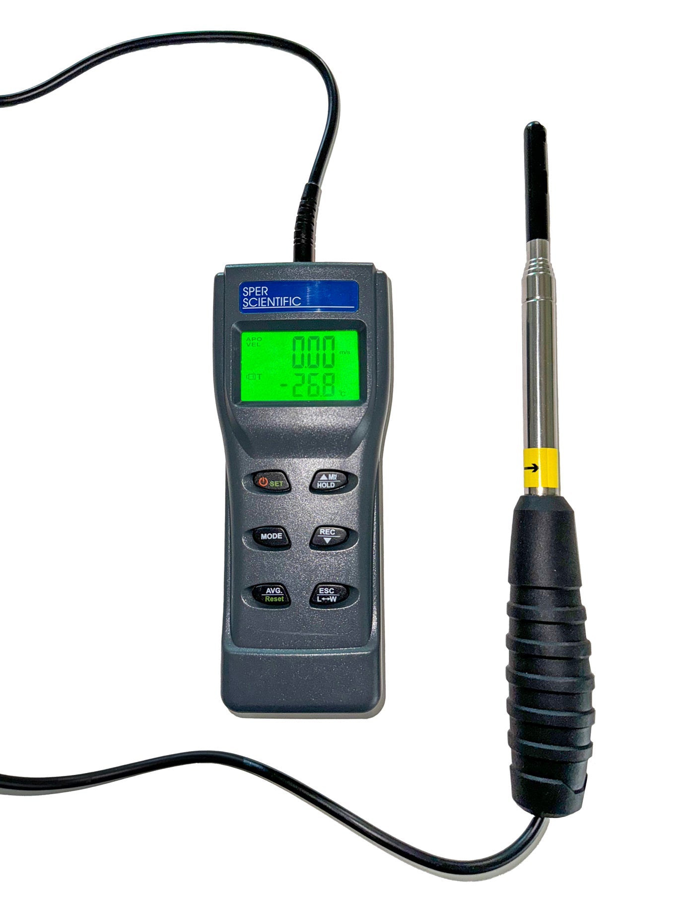 Digital Hot Wire Anemometer with Telescopic Probe - Portable Wind Speed Meter for HVAC, Duct Airflow Measurement & Industrial Use