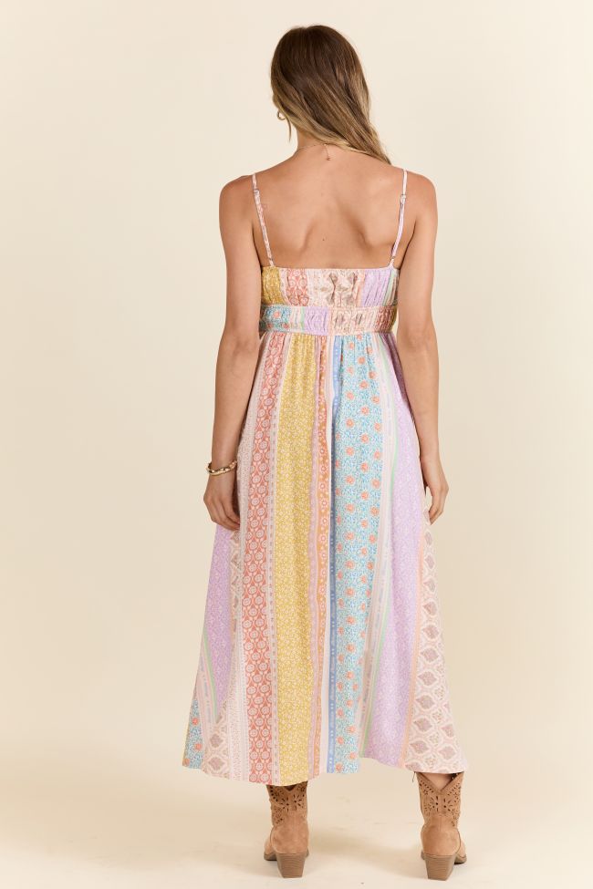Lovingly Yours Multi Patchwork Print Midi Dress - Floral Bohemian Summer Dress for Women | Perfect for Beach Vacations, Date Nights & Casual Outings