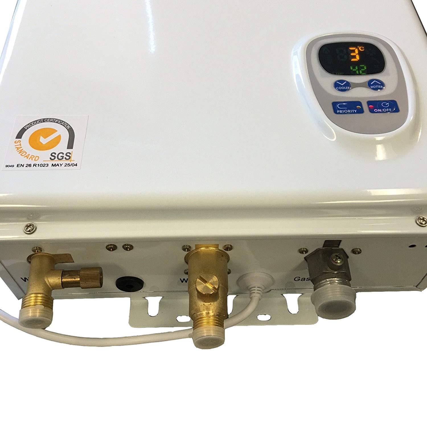 Excel 10009 Pro 6.6 GPM Liquid Propane Tankless Water Heater - Whole House Instant Hot Water System with Flue Kit - Perfect for Homes, Cabins & RV Use