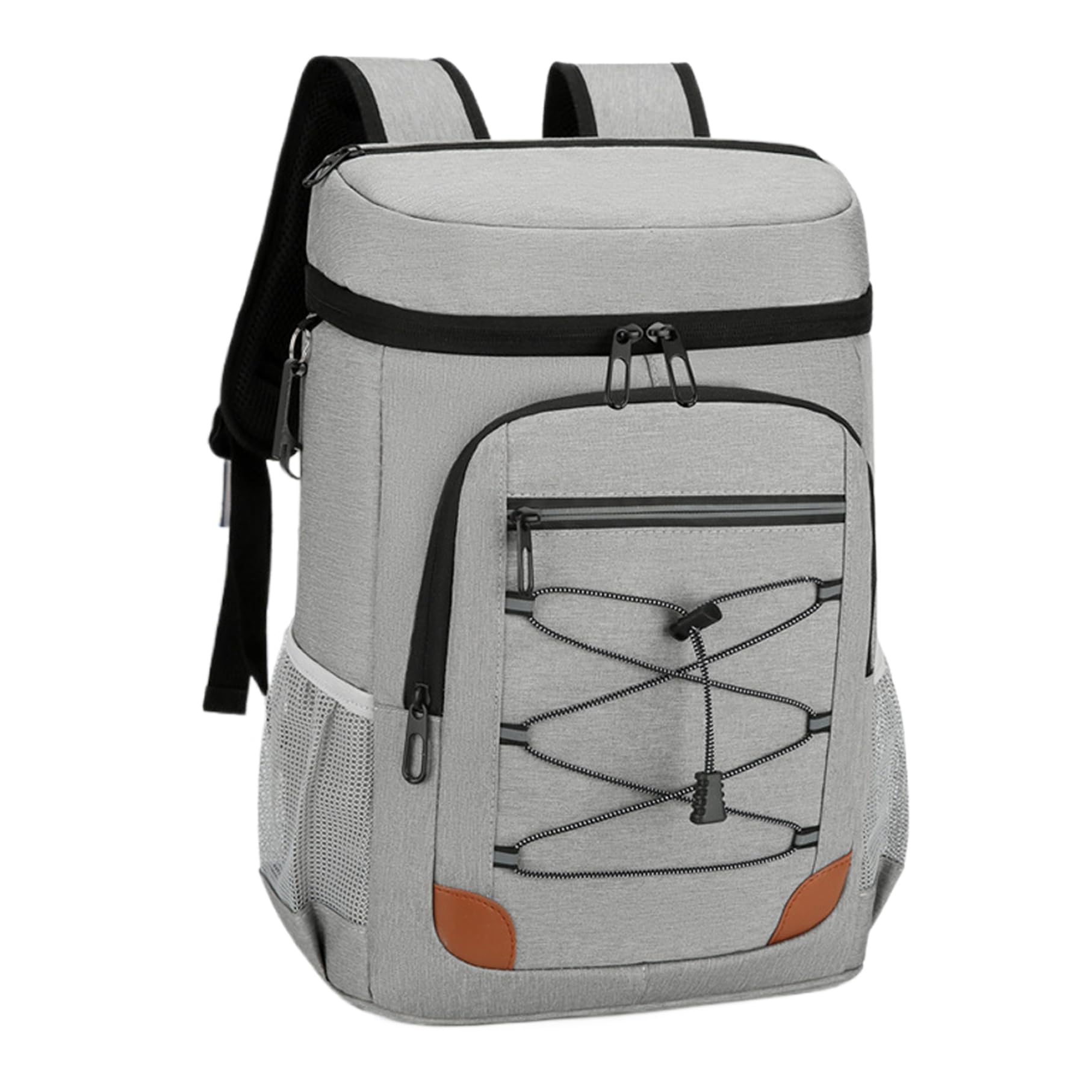 Lightweight Insulated Backpack Cooler for Lunch & Drinks - Multipurpose Cooling Backpack for Picnics, Beach, Camping & Outdoor Activities (Light Gray)