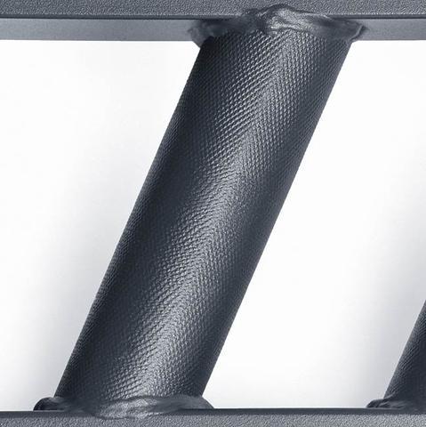 XM Fitness Black Steel Swiss Bar Angled - Premium Multi-Grip Weightlifting Bar for Strength Training & CrossFit Workouts - Perfect for Home Gym, Powerlifting, and Functional Fitness