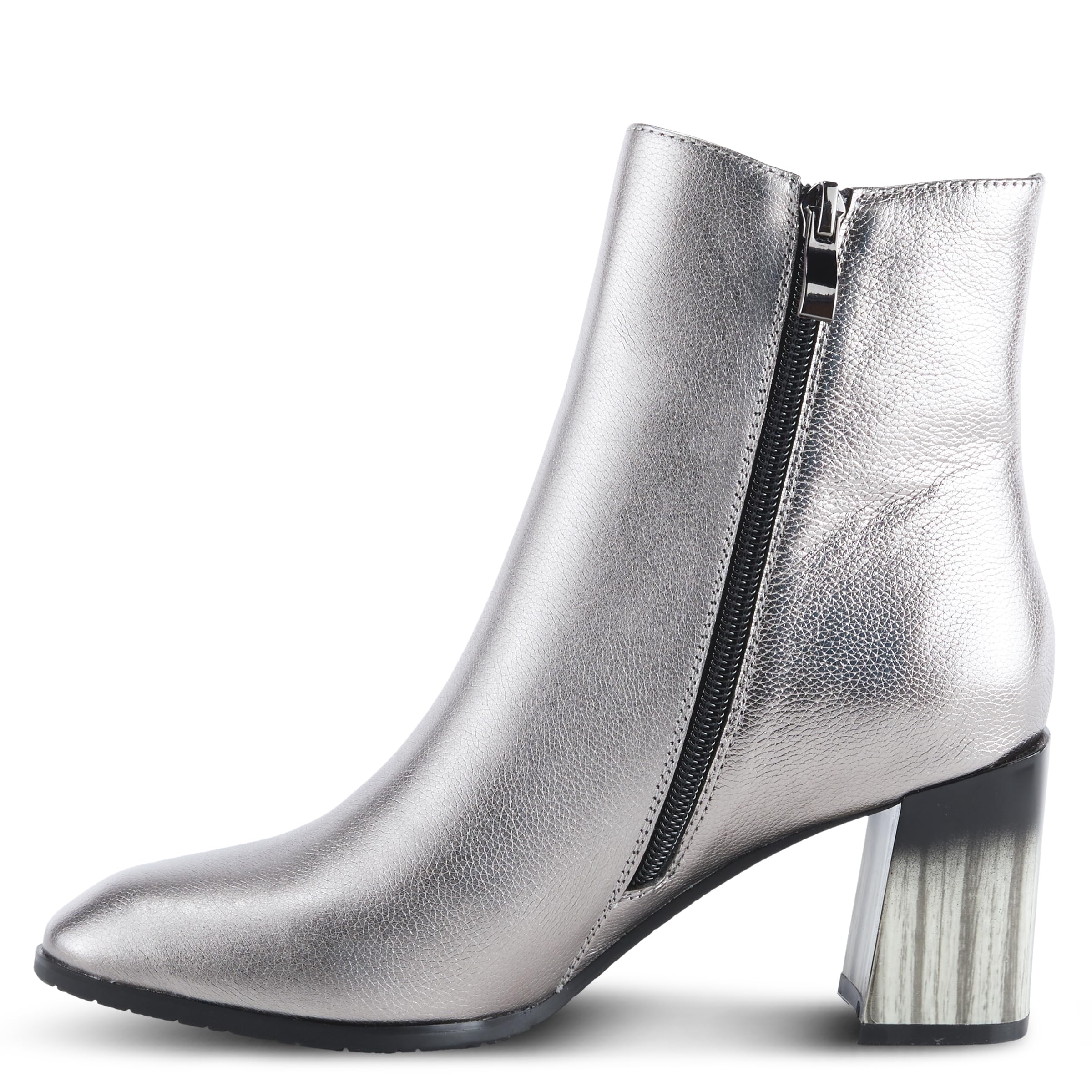 Azura Spring Step Fabulosa Women's V-Collar Chelsea Ankle Boots - Premium Leather Side Zipper Booties for Work & Casual | Comfortable Slip-Resistant Shoes for Office, Dating & Travel