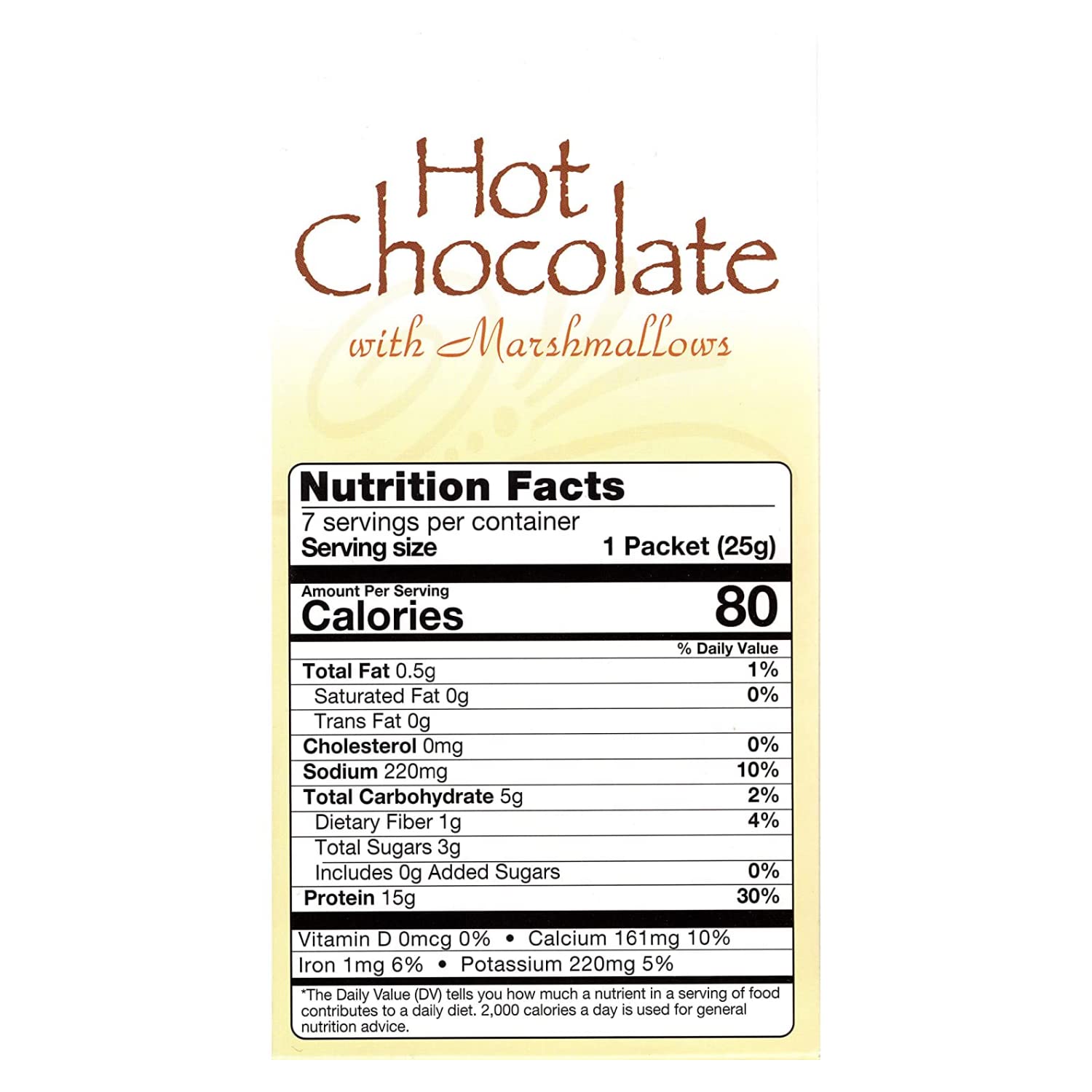Nutmeg State Nutrition HealthyWise High Protein Hot Cocoa Mix - 15g Protein, Low Carb, Low Calorie Instant Hot Chocolate (Marshmallow Flavor, 7 Servings) - Perfect for Keto Diet, Post-Workout Recovery & Winter Warmth